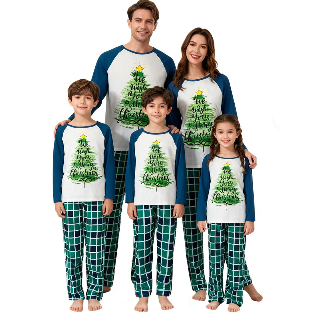 OAKFashion Christmas Family Pajamas Holiday Christma Pajama Family Matching Pjs Set Sleepwear Xmas Jammies