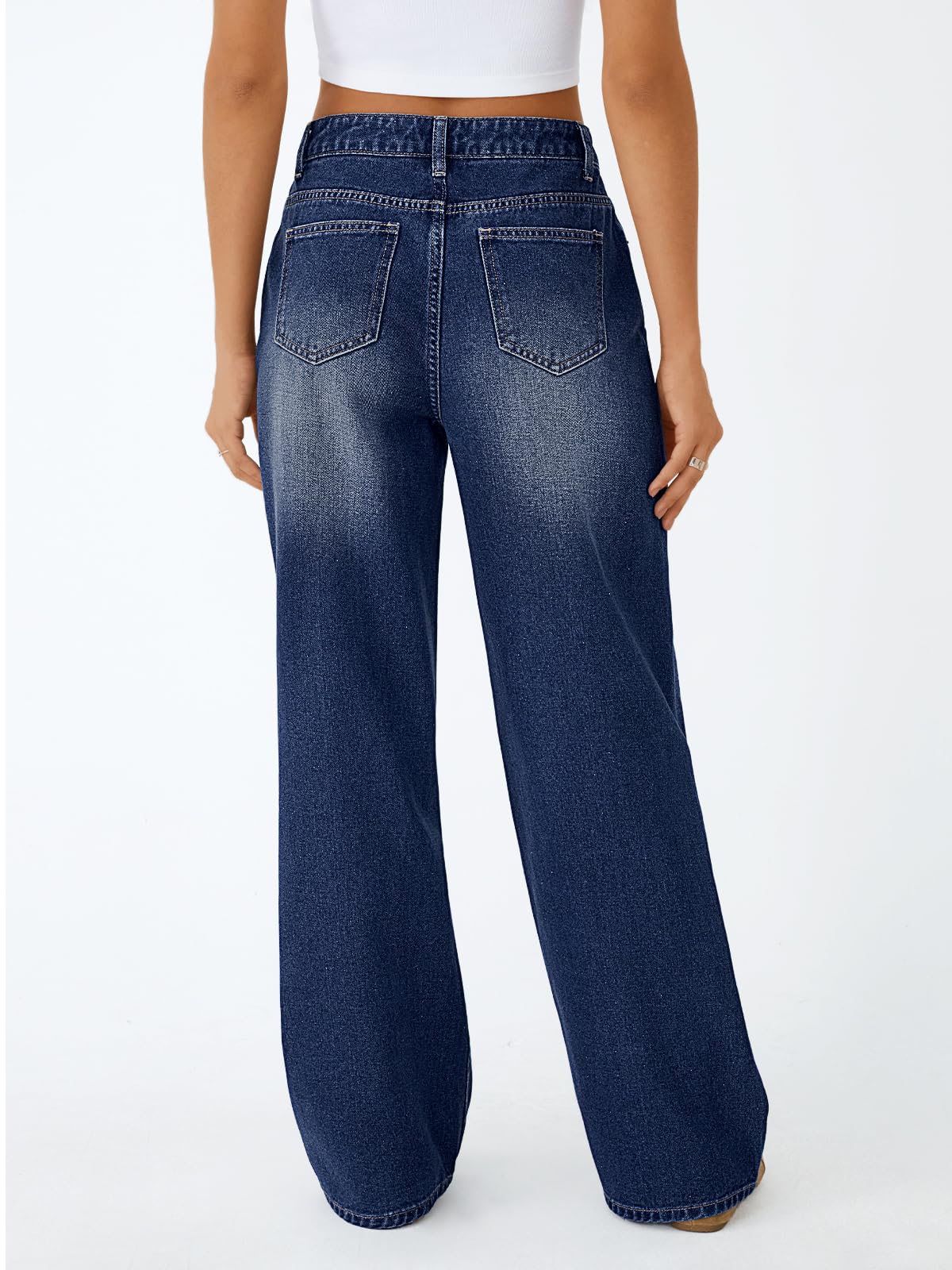 Trendy Queen Women High Waisted Straight Wide Leg Jeans Stretch Baggy Pants | High Rise Denim, Relaxed Fit Trousers, Retro Y2K Aesthetic, Streetwear Style, Long Straight Leg Pants