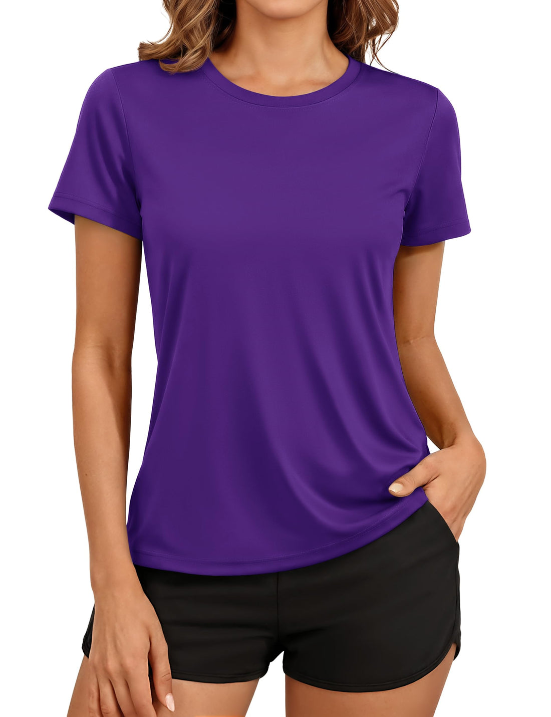 TACVASEN Women's Short Sleeve Workout Shirts UPF 50+ Sun Protection Quick Dry Athletic Tops for Running Gym Tee