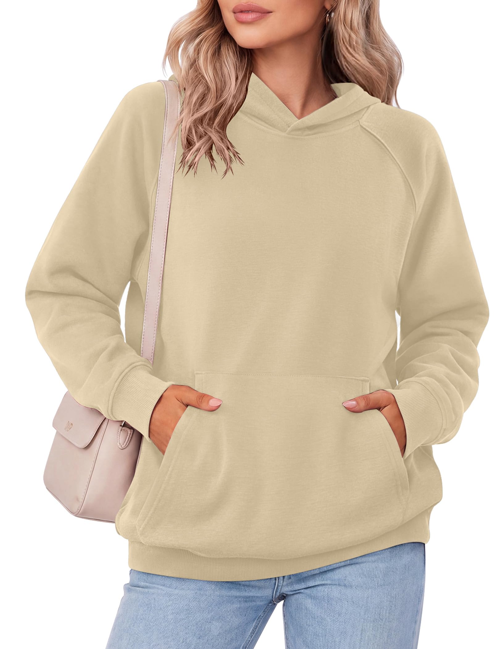 Zeagoo Womens Oversized Hoodies Pullover Fleece Hooded Sweatshirt Trendy | Comfort Hoodie, Womens Fall Clothes, Kangaroo Pocket, Raglan Sleeves, Long Sleeve, Solid Color, Casual, Winter, Midweight