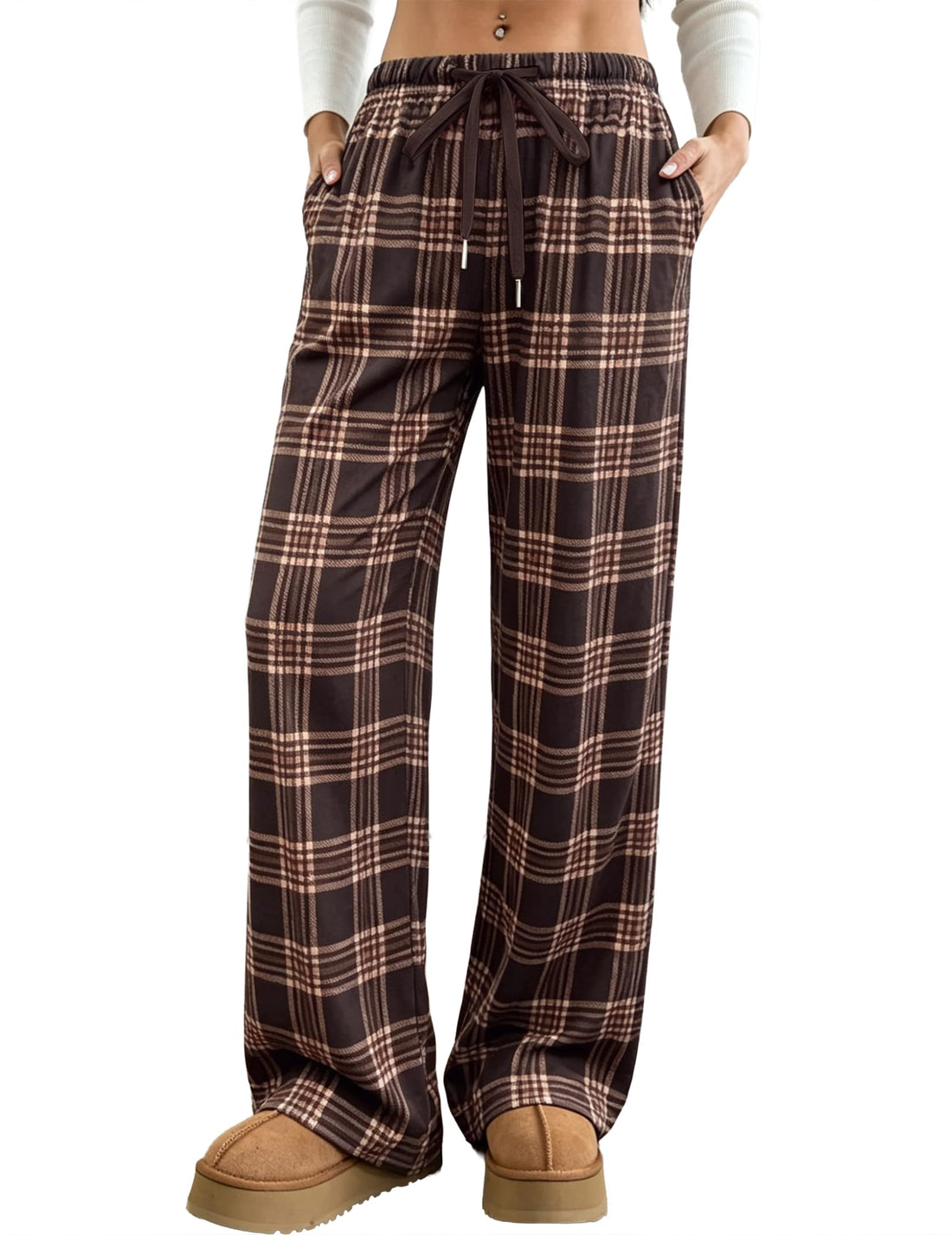 Women's Wide Leg Lounge Pants with Pockets 22/30 Inseam
