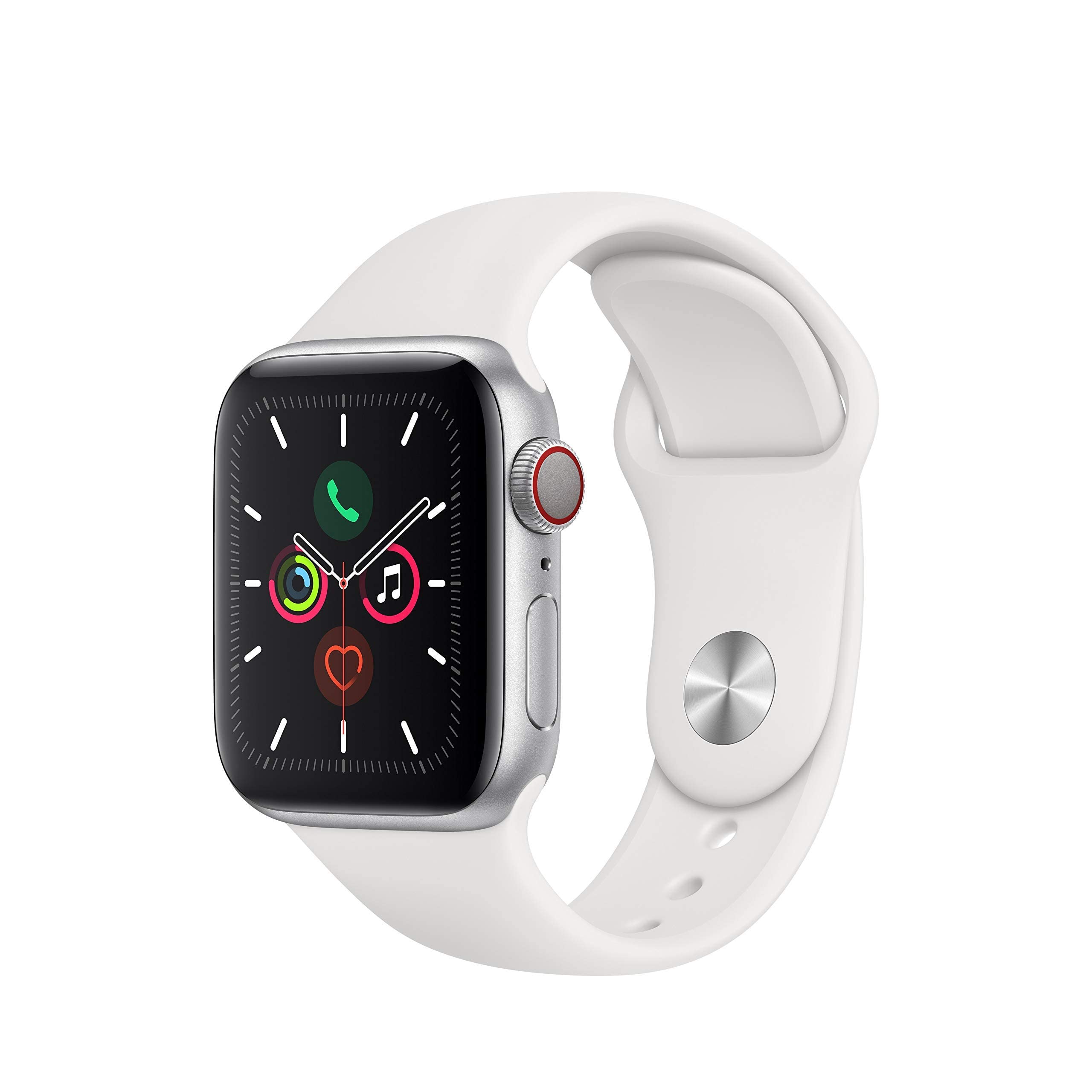 Apple Watch Series 5 (GPS, 44MM) - Space Gray Aluminum Case with Black Sport Band (Renewed)