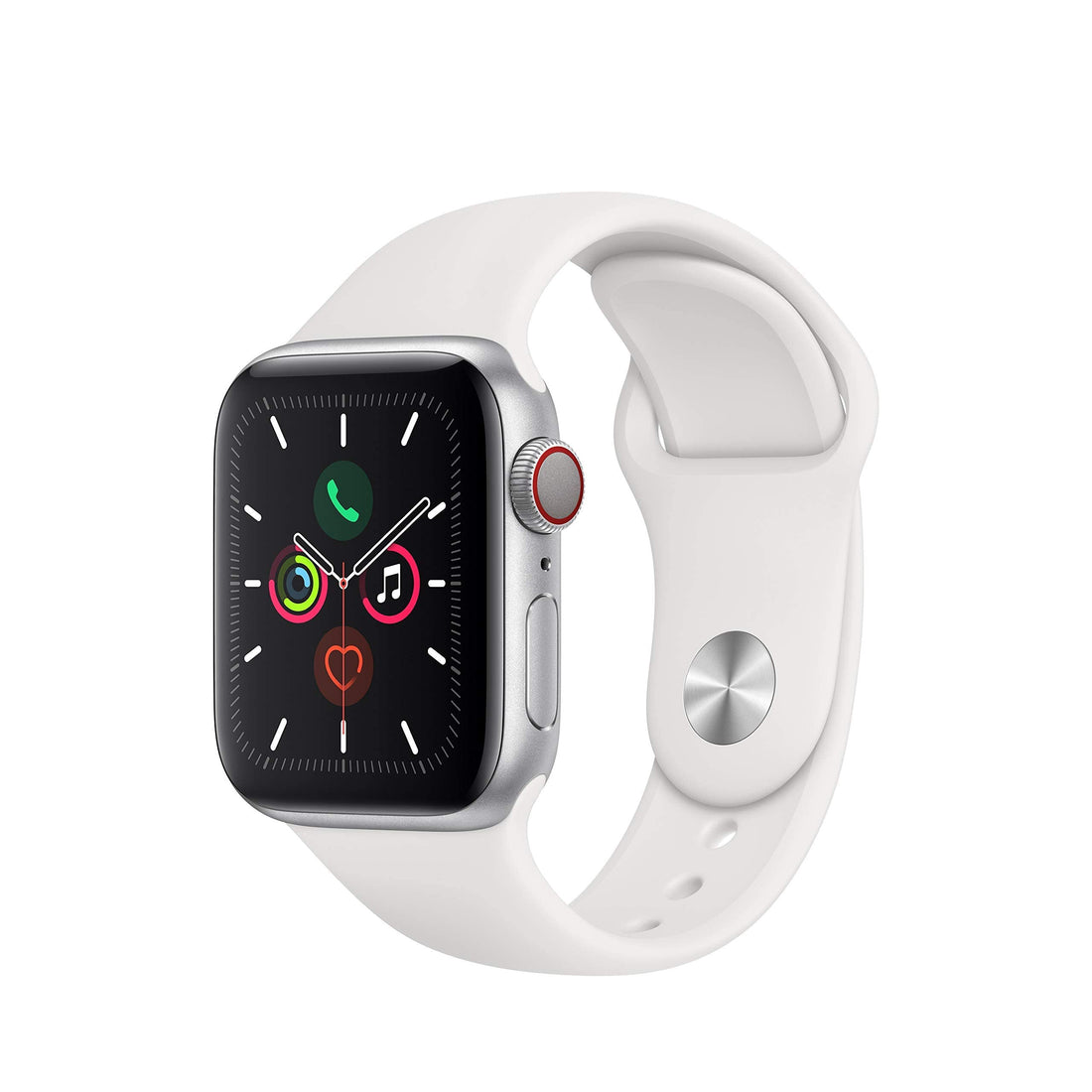 Apple Watch Series 5 (GPS, 44MM) - Space Gray Aluminum Case with Black Sport Band (Renewed)