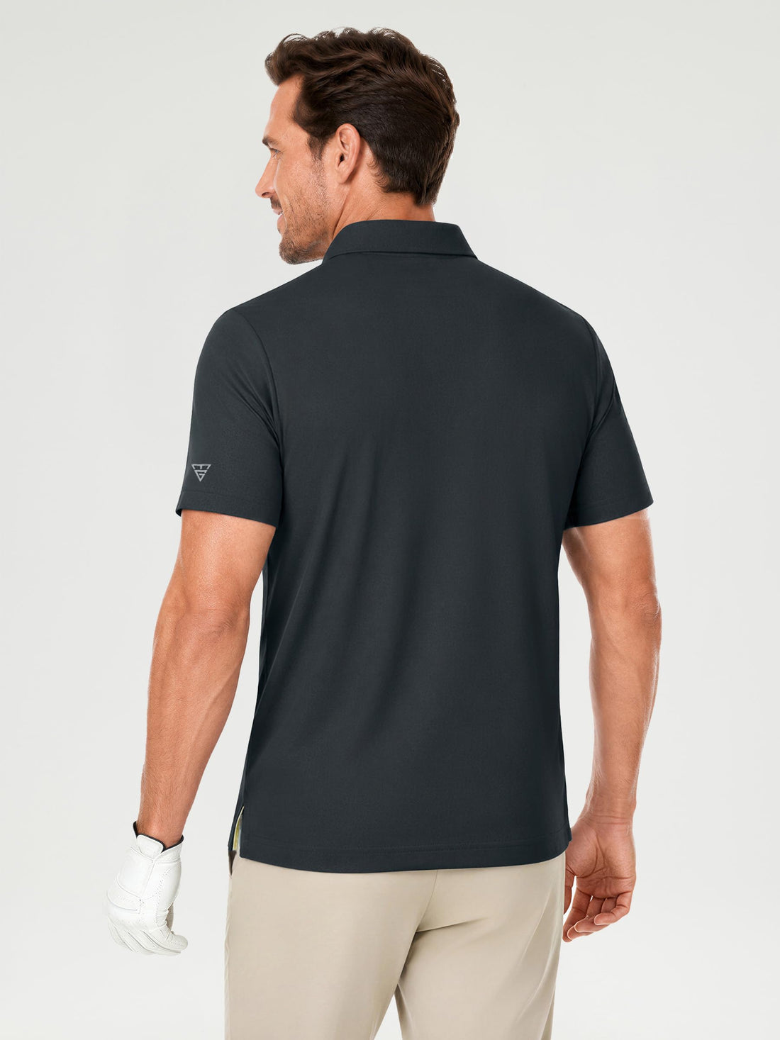 Mens Polo Shirts Short Sleeve Jacquard Casual Nylon Blend Solid Stylish Dry Fit Performance Collared Golf Polo Shirts for Men