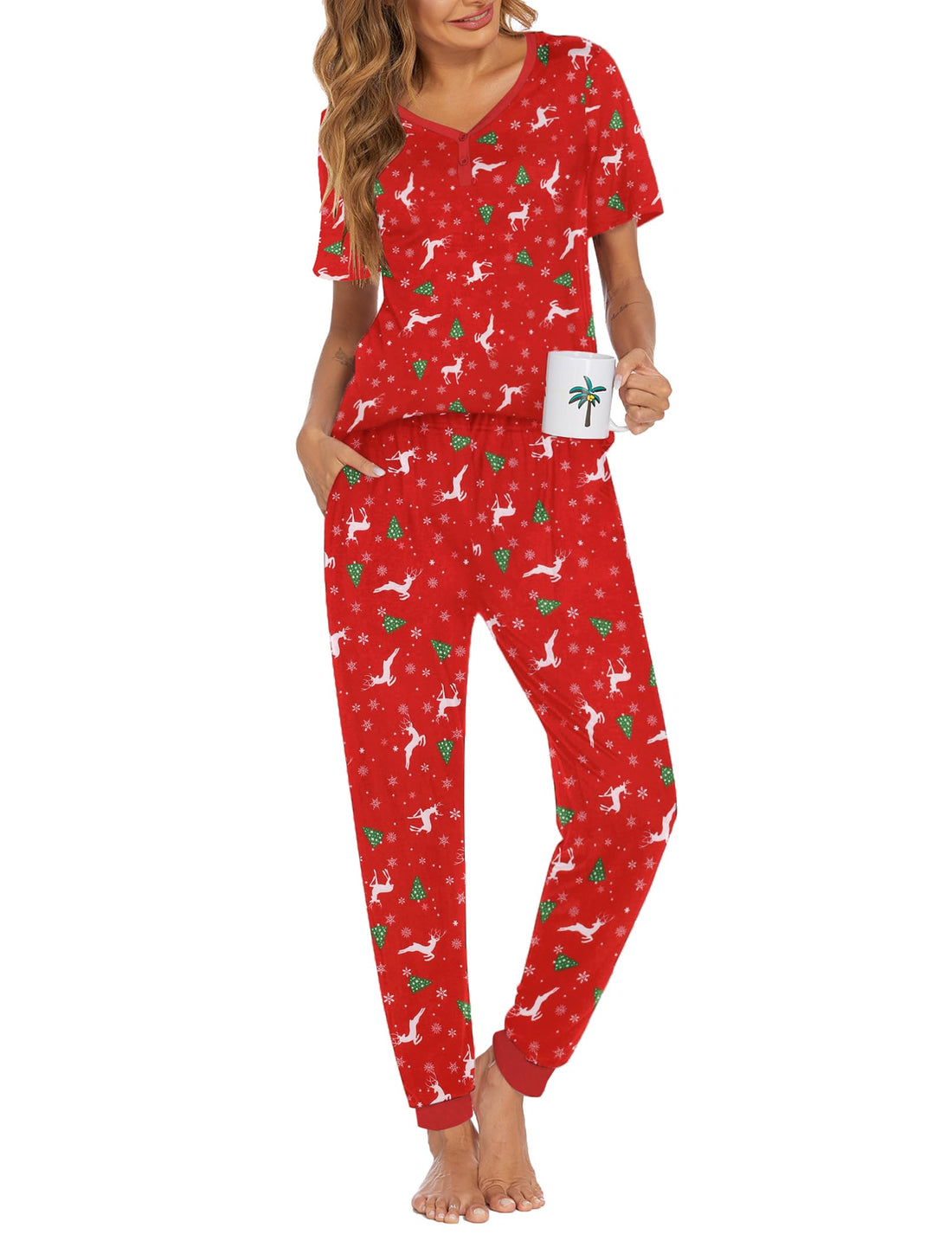 Ekouaer Pajamas for Women Set 2 Piece Fall Sleepwear with Pockets