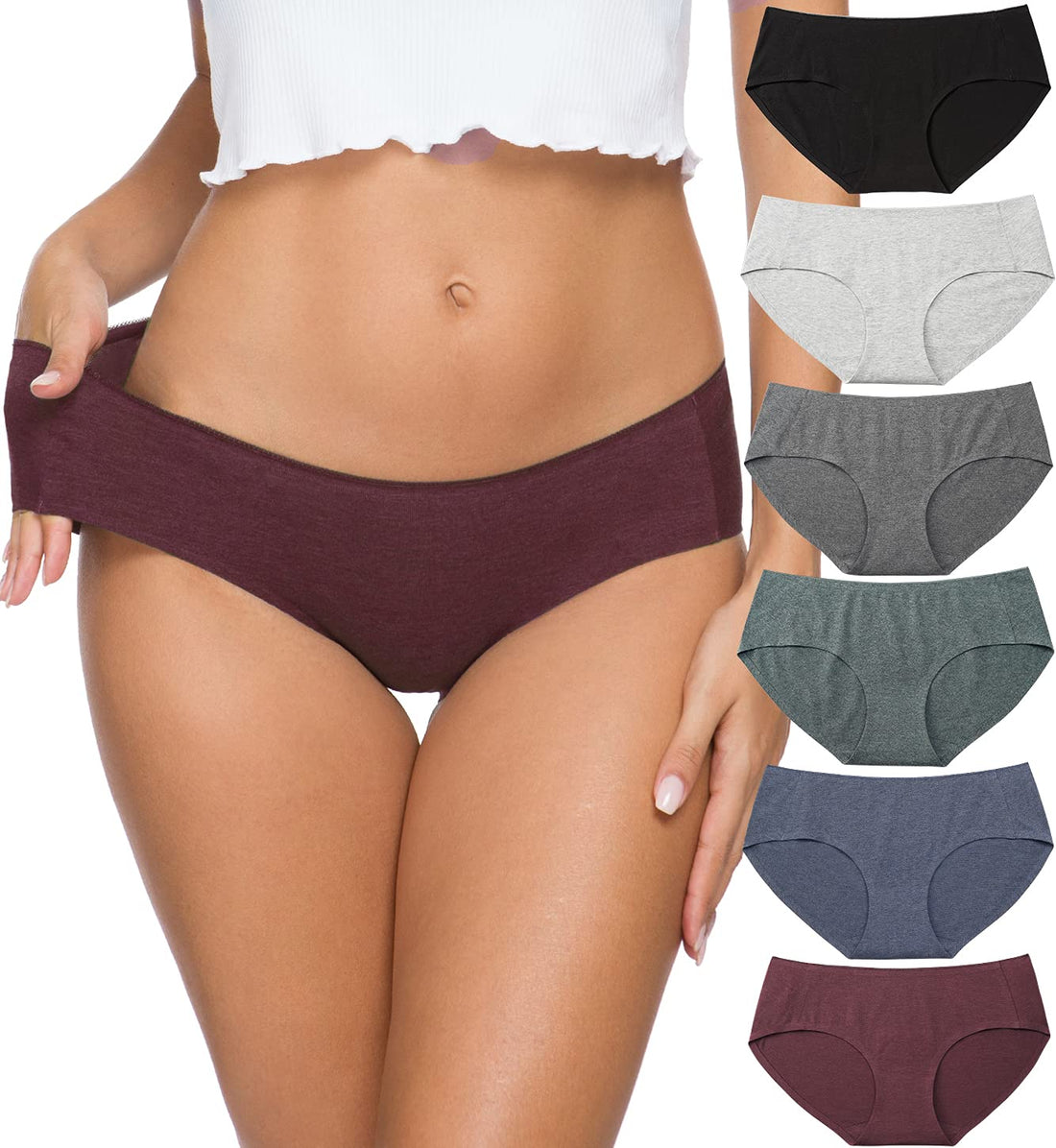 Altheanray Womens Underwear Cotton Underwear for Women Seamless Hipster Bikini Briefs Panties 6 Pack