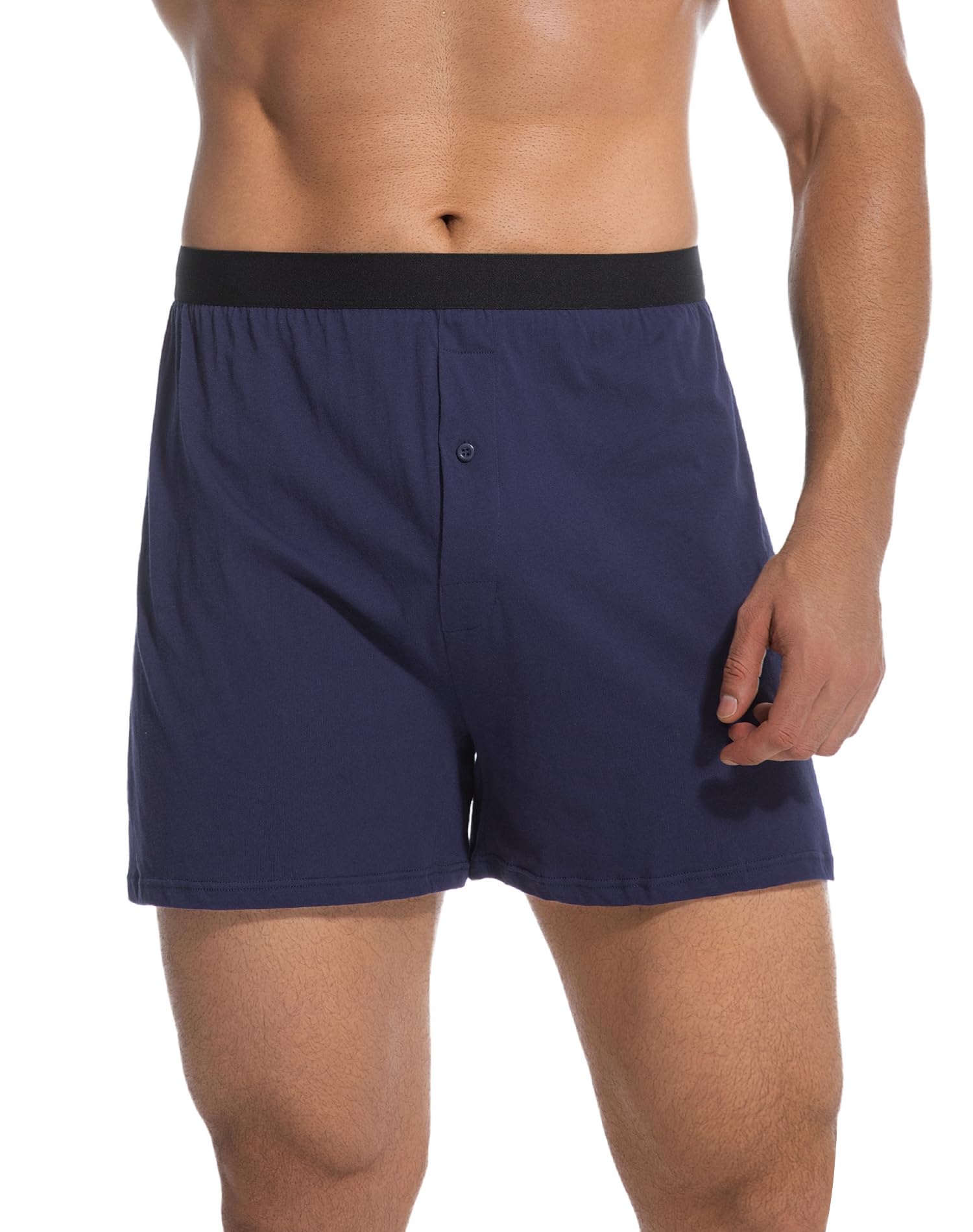 INNERSY Men's Boxer Shorts Loose Fit Soft Cotton Boxers for Men 4 Pack