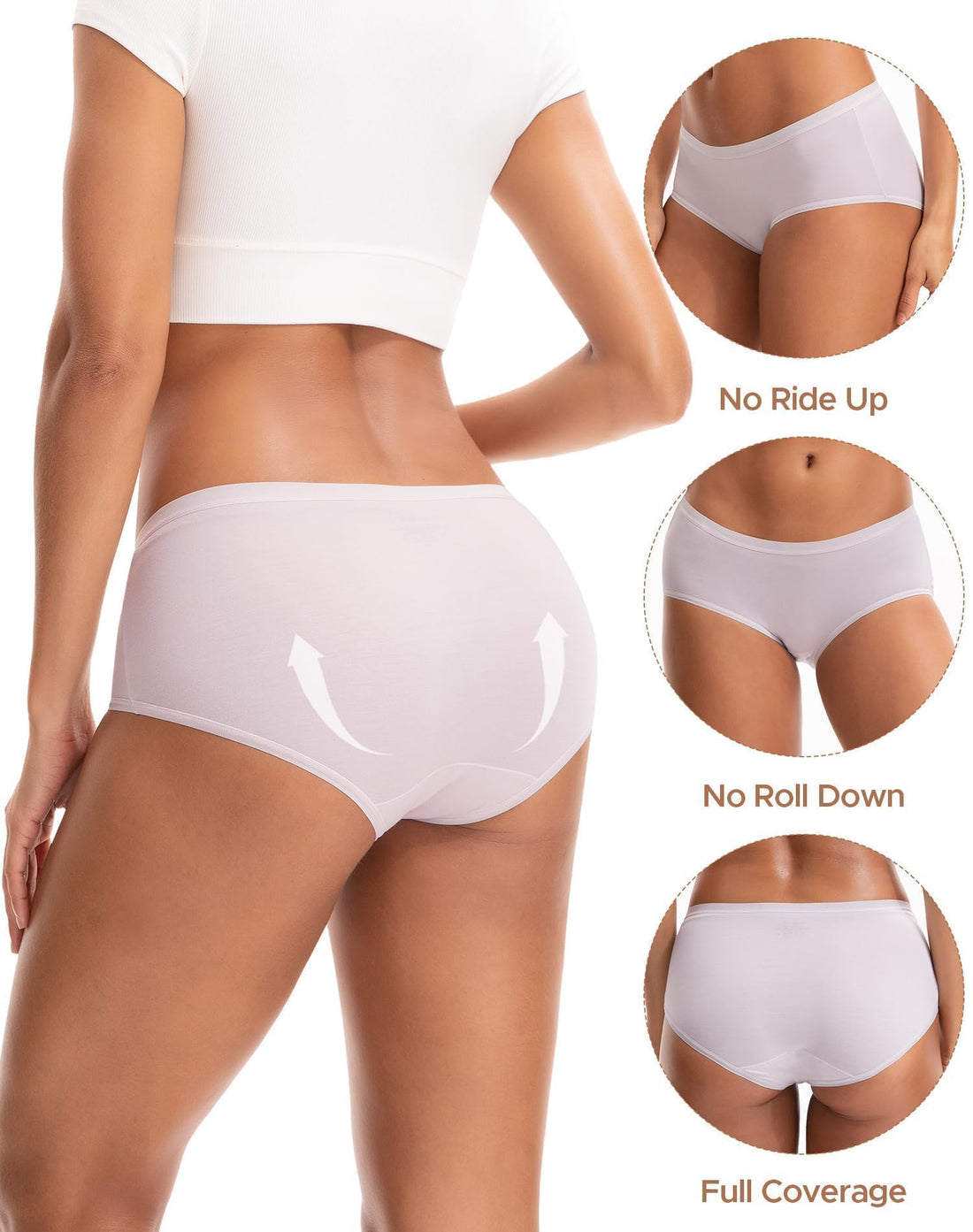 INNERSY Women's No Show Modal Underwear Quick Dry Panties 5-Pack
