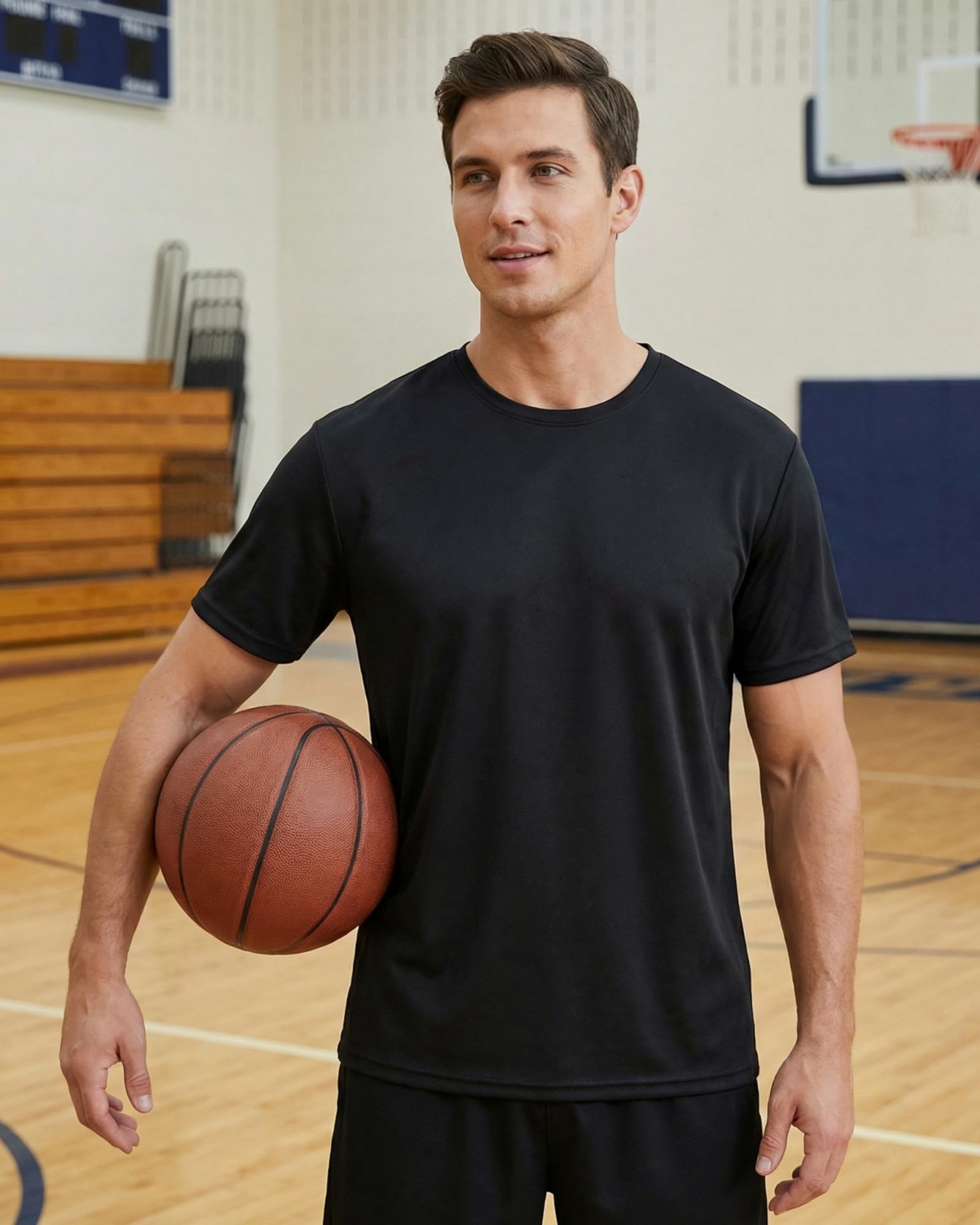 2Pcs Men's Short-Sleeve Sports T-Shirts, Quick-Drying and Breathable Tops for Gym, and Running