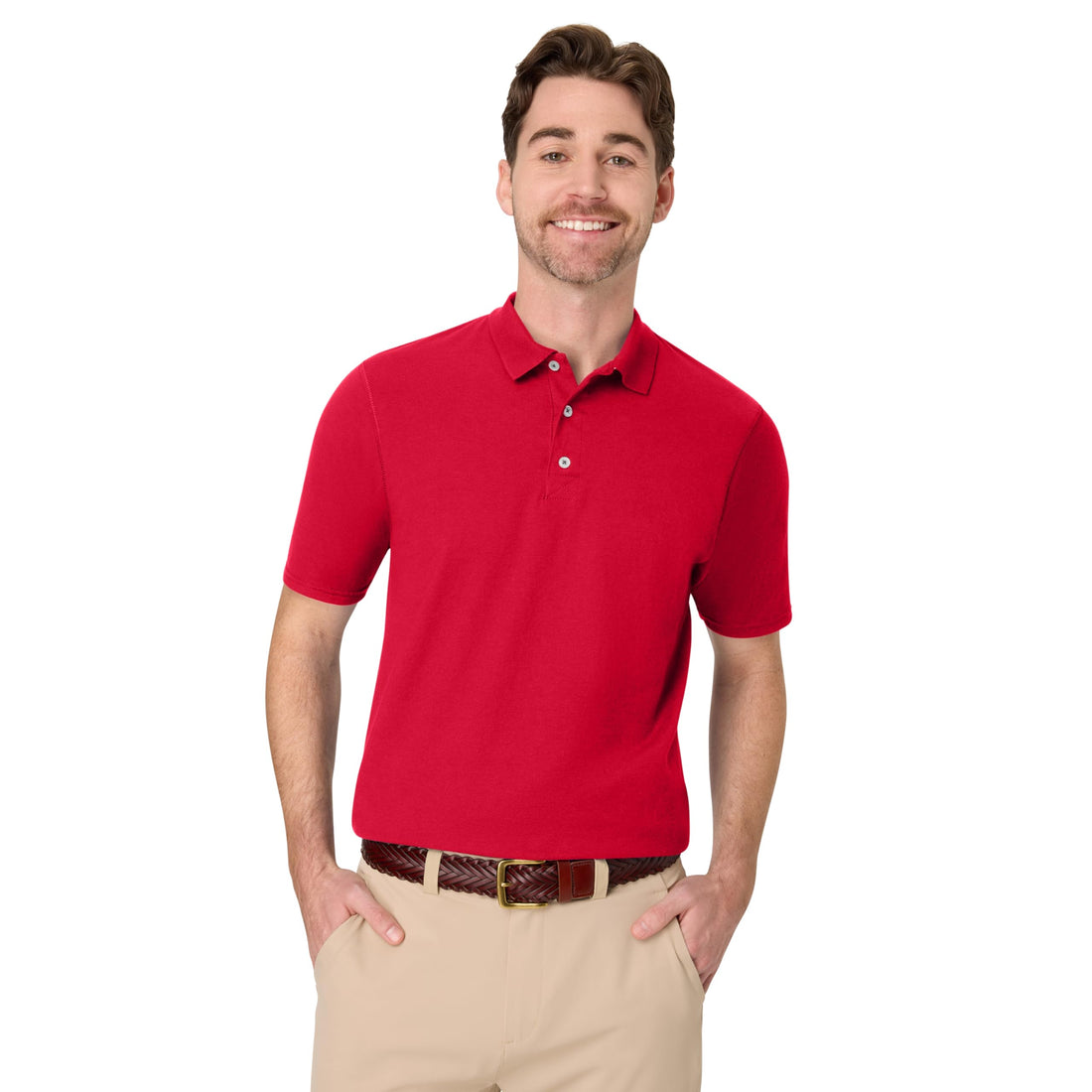 Hanes mens X-temp Performance Polo, Cotton Blend Sport Shirt for Men With Odor Control