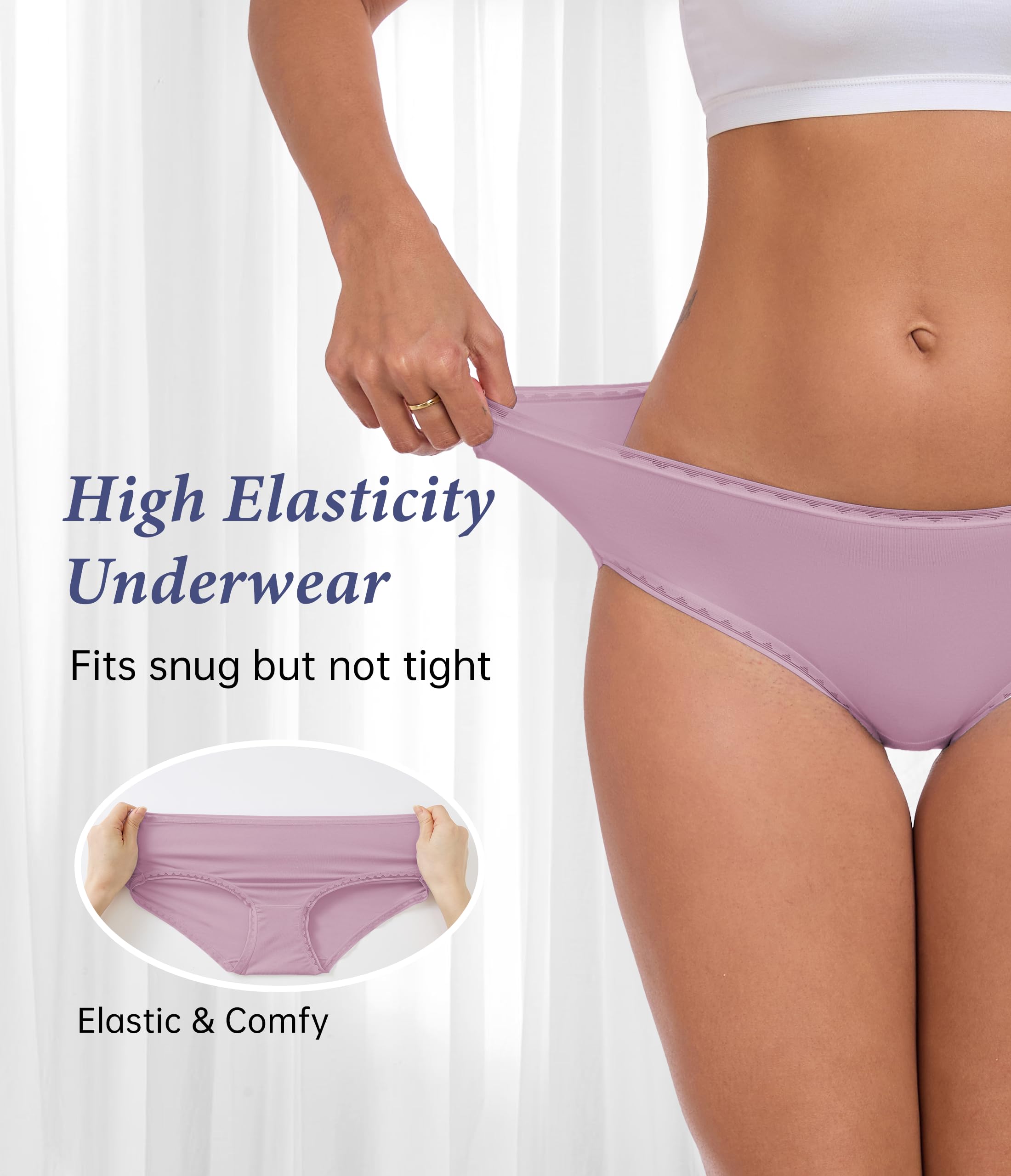 ANLIQI Modal Hipster Underwear Women Soft Moisture Wicking Panties 3/6 Pack