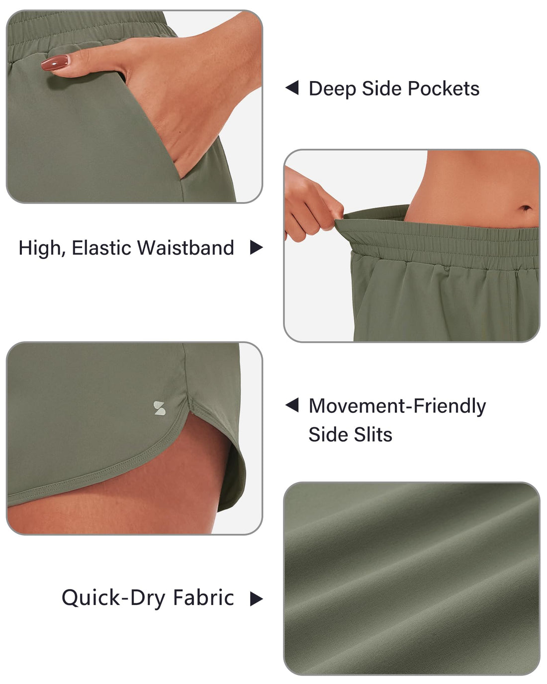 Stelle Womens 3" Running Shorts Mesh Liner High Waisted Workout Shorts Quick Dry Dolphin Athletic Shorts with Pockets