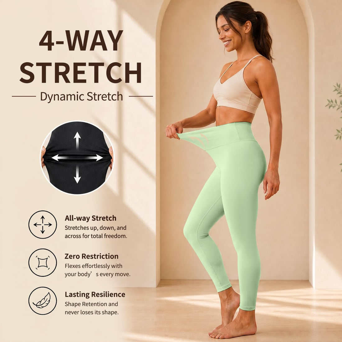 High Waisted Leggings for Women, Tummy Control Yoga Pants Non See Through Buttery Soft for Workout Athletic