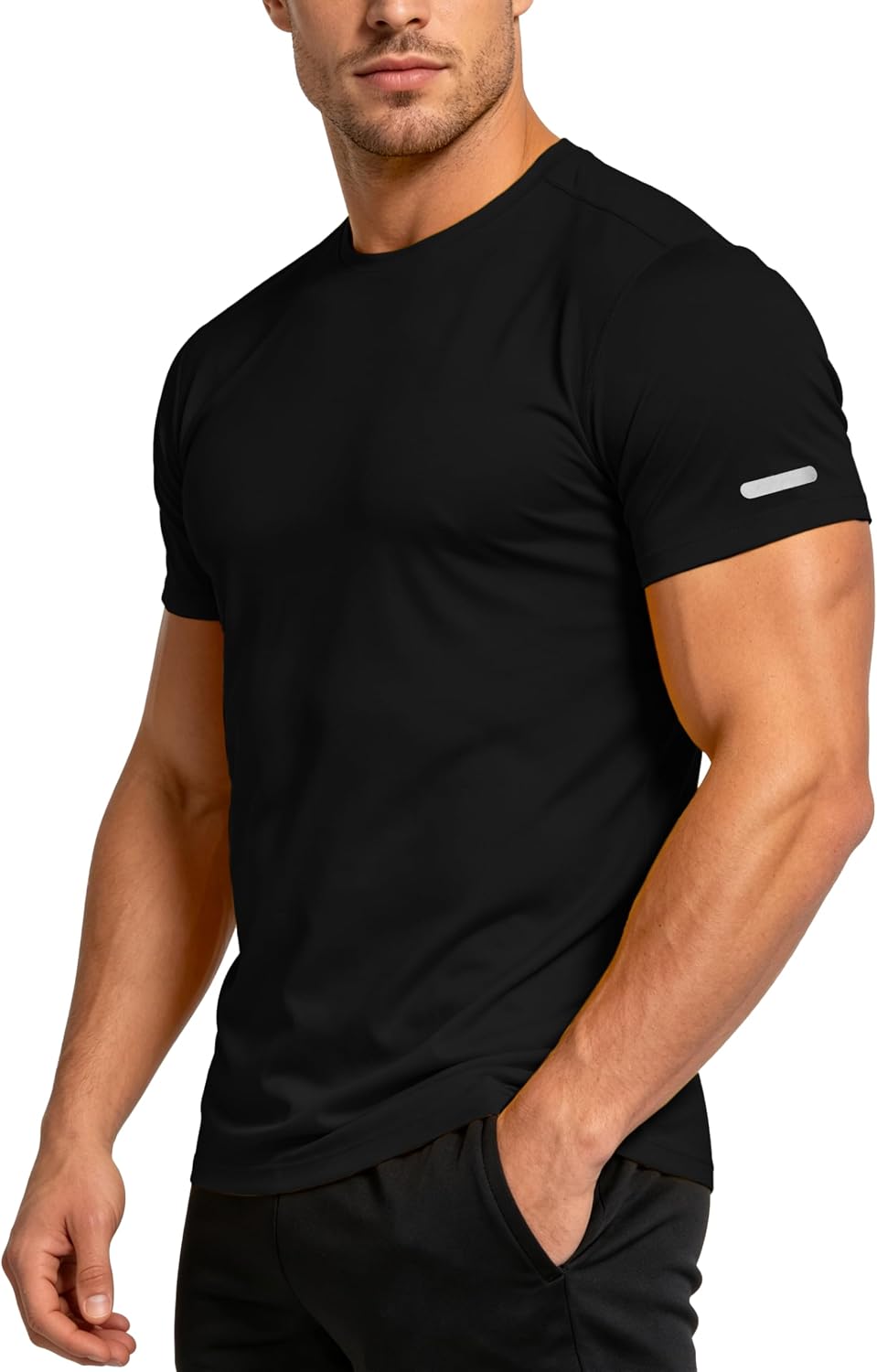 Workout Shirts Men Moisture Wicking Quick Dry Running Short Sleeve | Breathable high elasticity gym activewear tee durable lightweight athletic fit performance tshirt