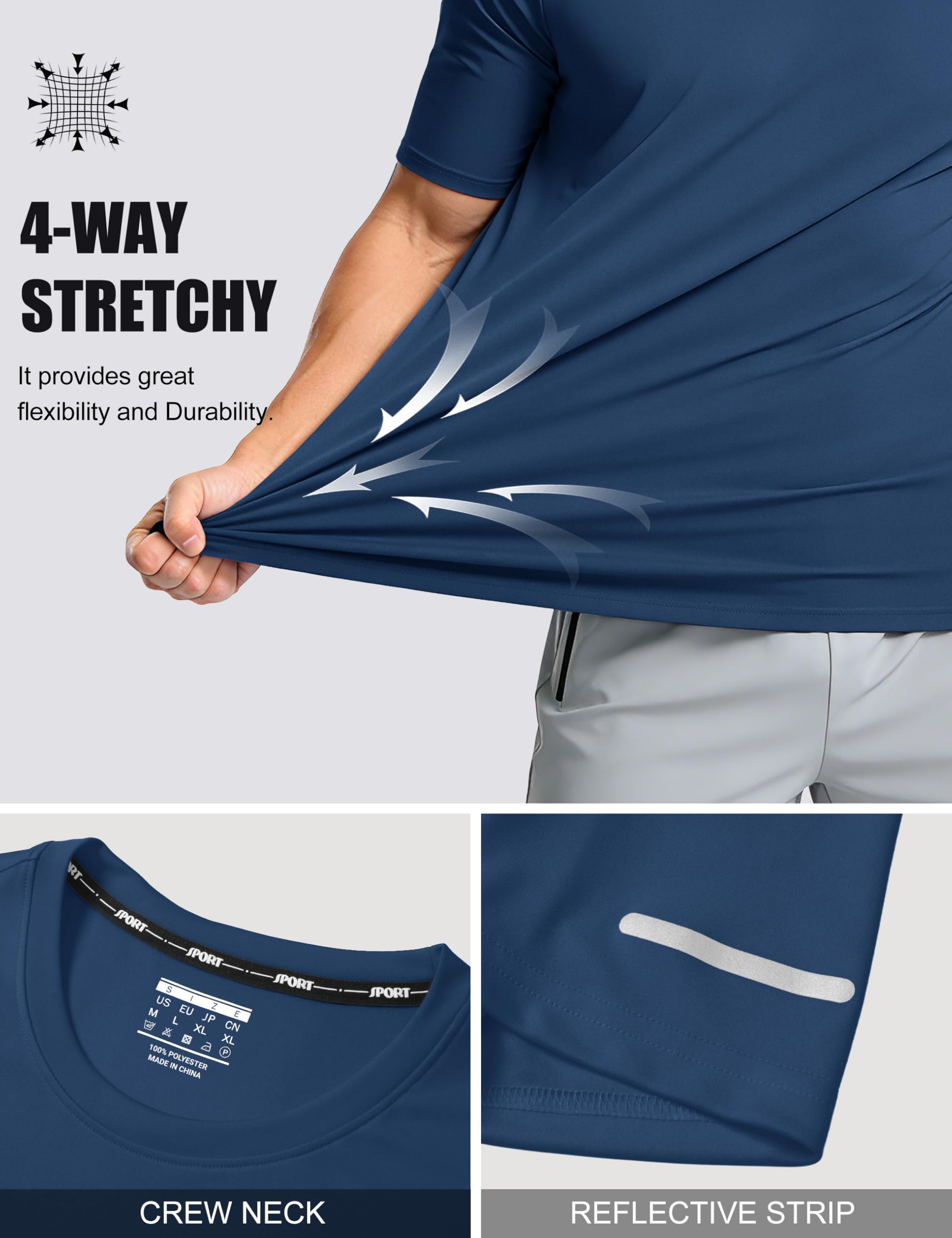 MAGCOMSEN Mens Workout Shirts Dry Fit Sun Protection Athletic Short Sleeve Shirt UPF 50+ Gym Running Swim Rash Guard Top