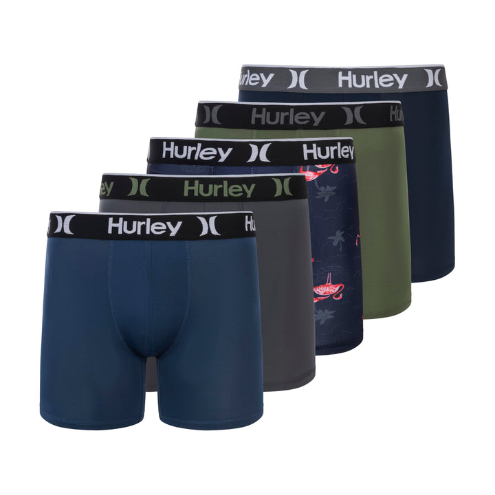 Hurley mens 5 Pack Stretch Boxer Briefs