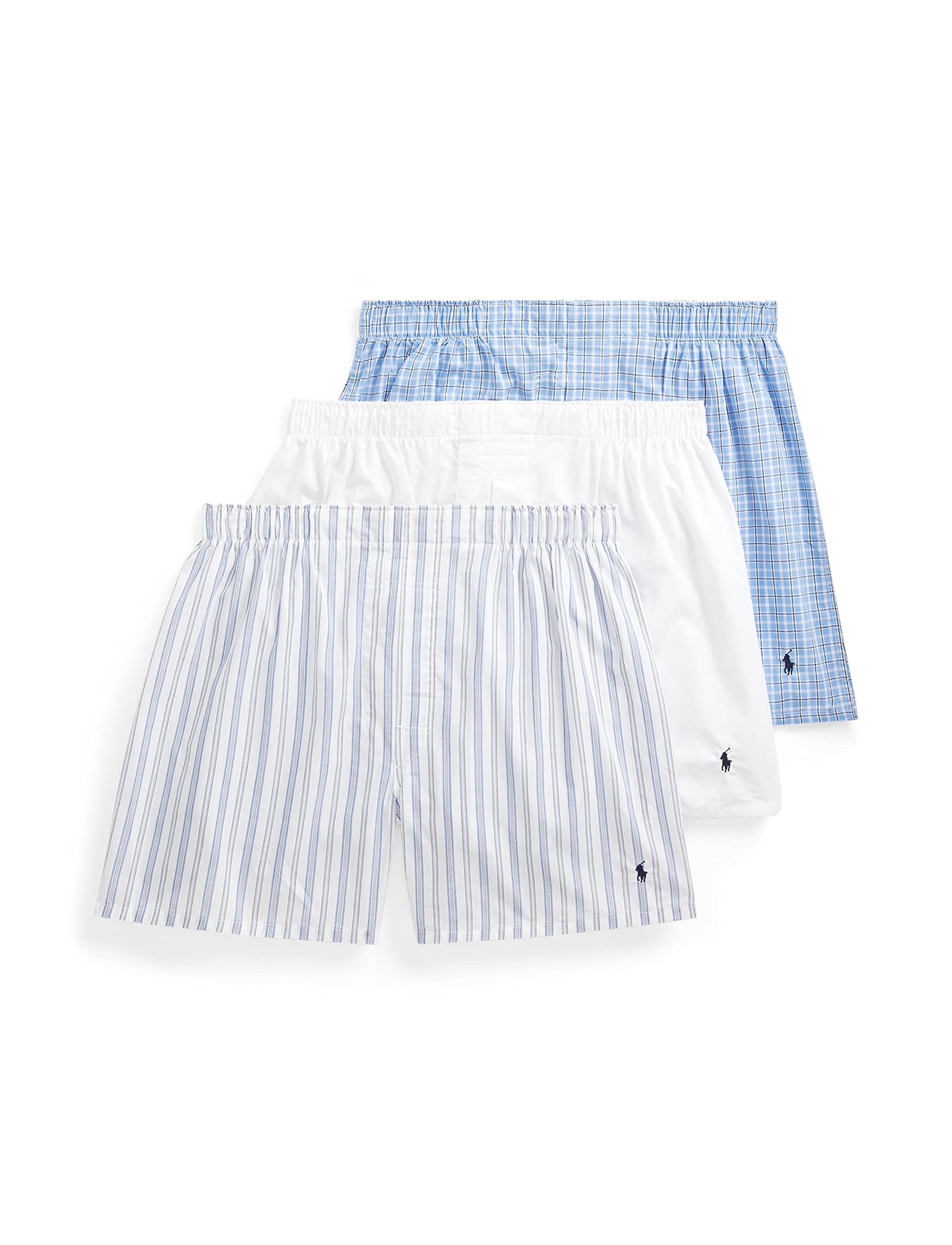 POLO RALPH LAUREN Underwear Boxers Pack, 3-Pack, Classic Fit Cotton Woven Men's Underwear, (Big & Tall Availble)