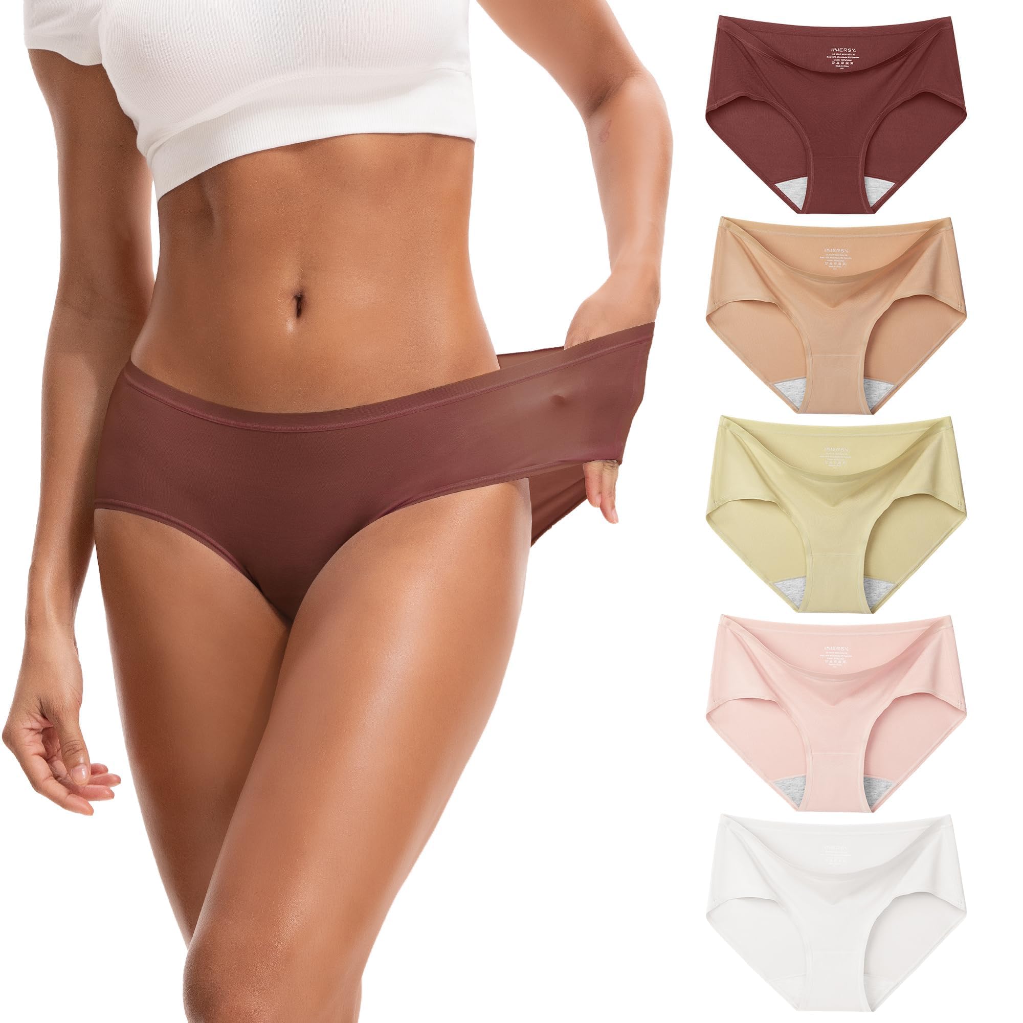INNERSY Women's No Show Modal Underwear Quick Dry Panties 5-Pack