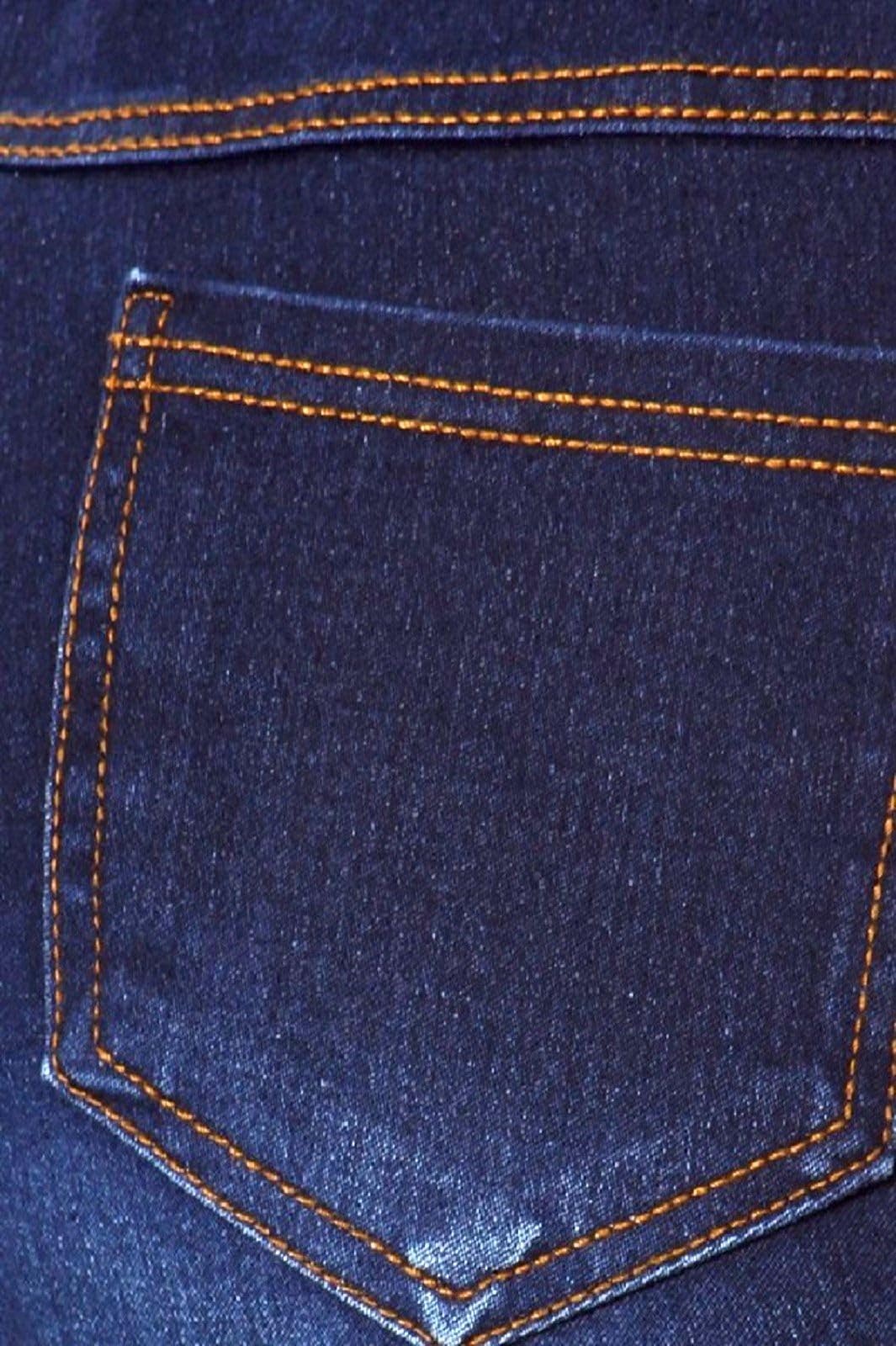 Jvini Women’s Stretch Denim Pull On Jeans with Pockets – Ripped Distressed Elastic Waist Jeggings Skinny Denim Pants