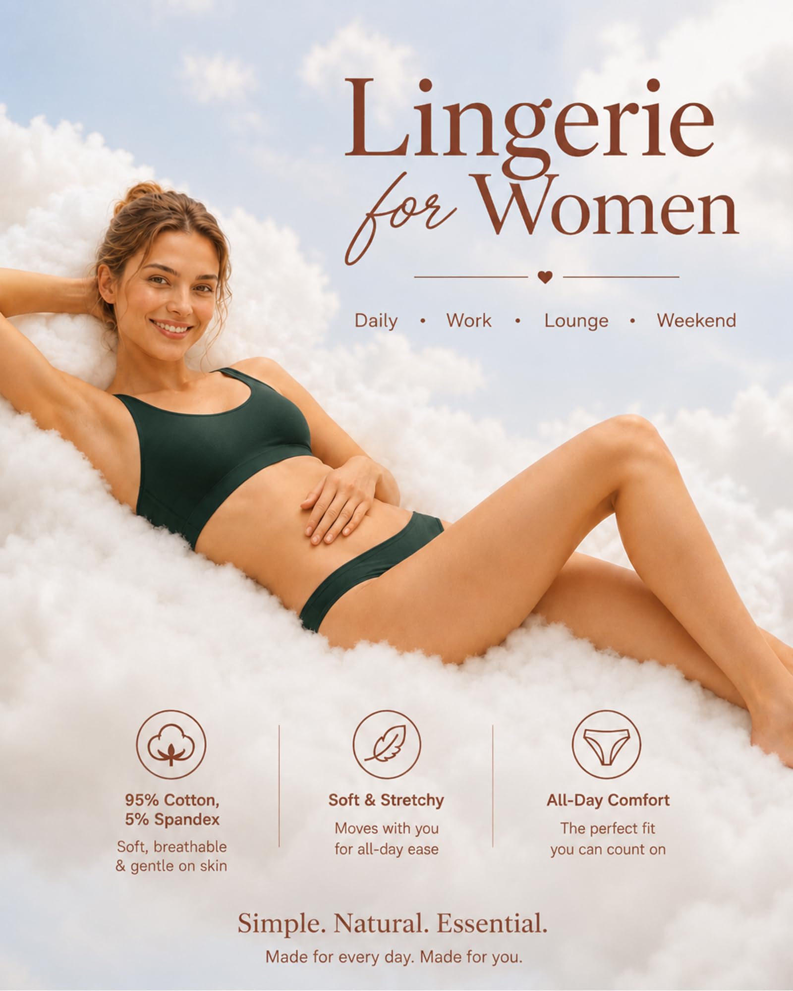 FINETOO Cotton Underwear for Women Sexy Cheeky Bikini Panties Lingerie