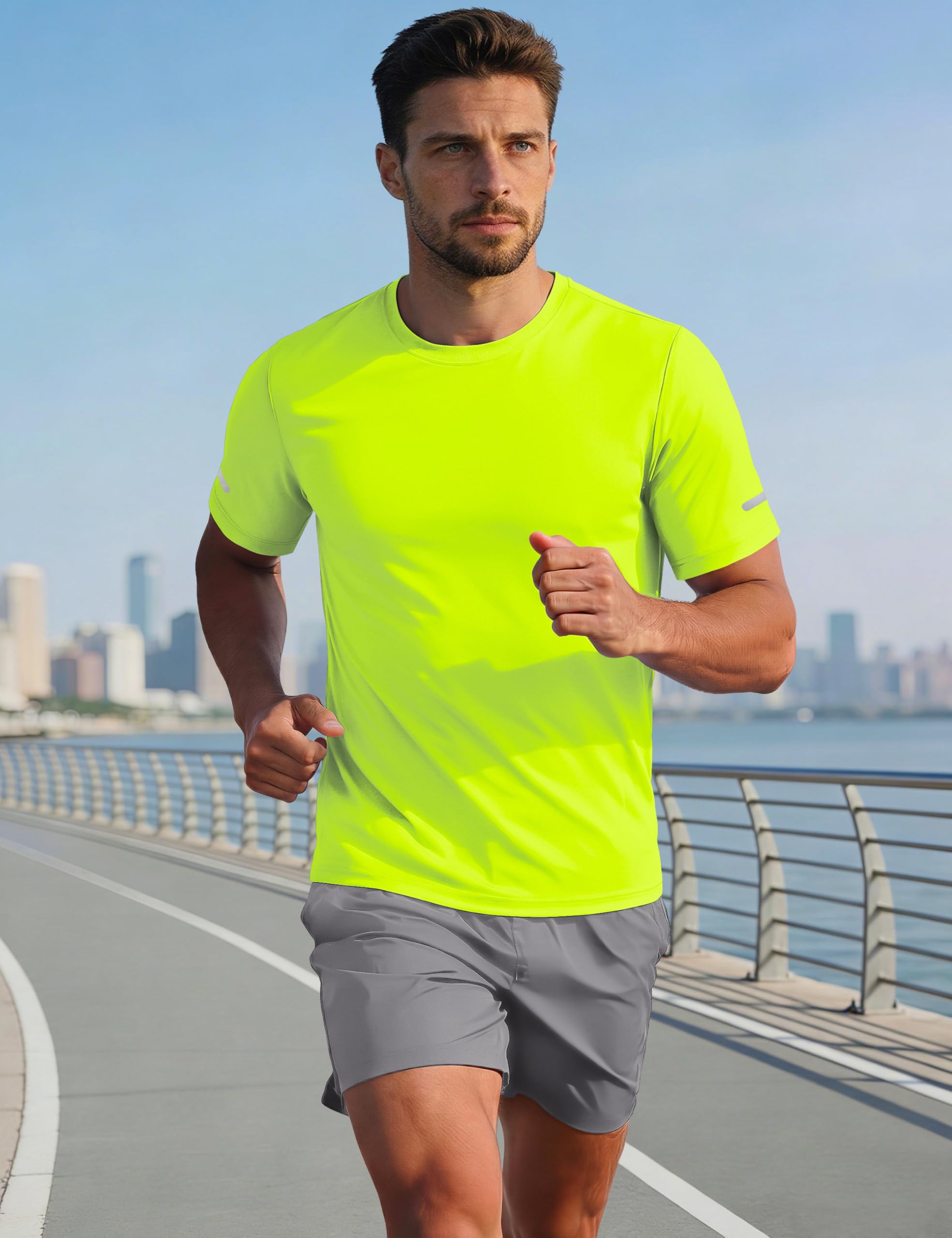 MAGCOMSEN Mens Workout Shirts Dry Fit Sun Protection Athletic Short Sleeve Shirt UPF 50+ Gym Running Swim Rash Guard Top