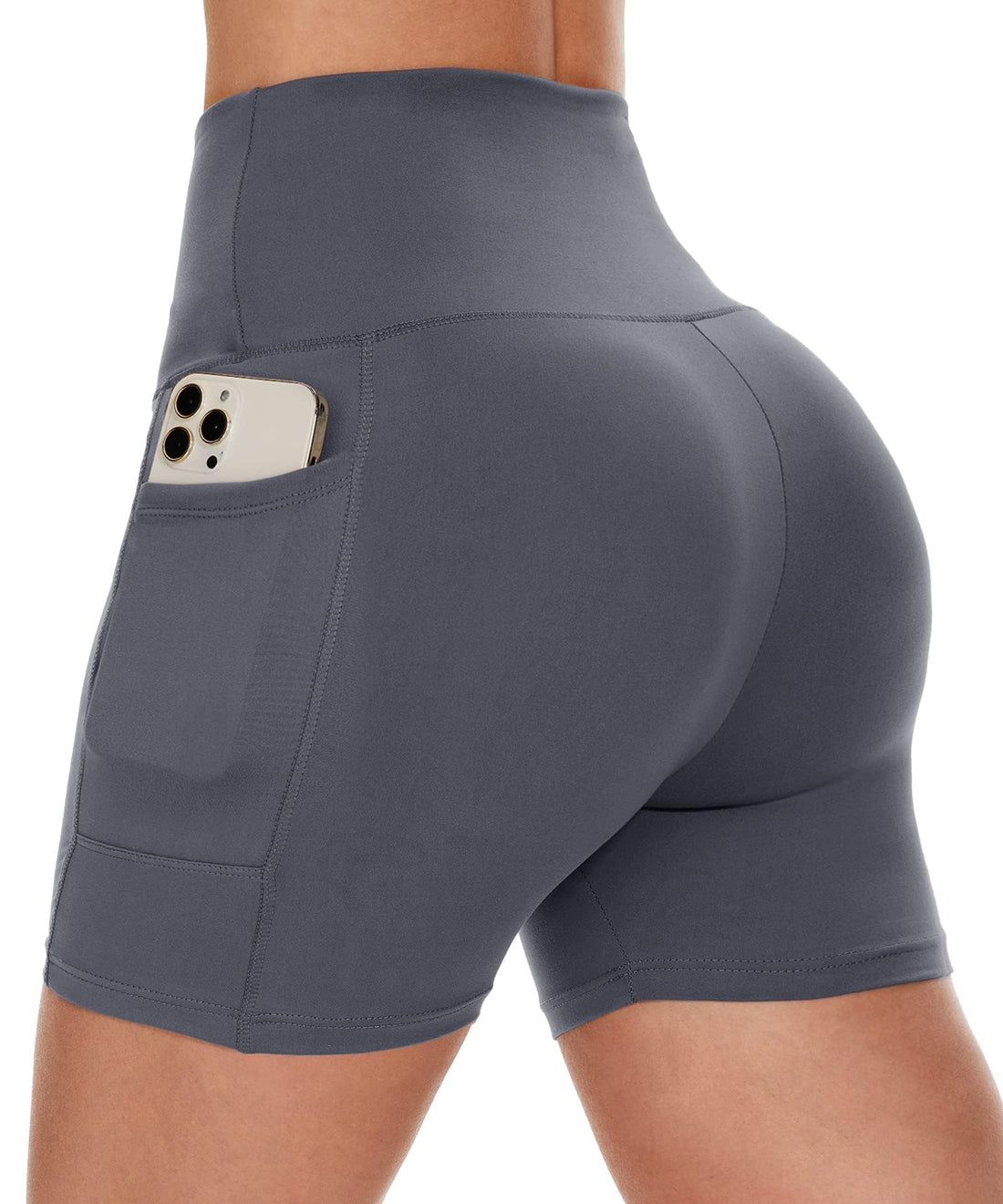 CAMPSNAIL Biker Shorts Women with Pockets - 3"/5"/8" High Waisted Workout Spandex Tummy Control Gym Running Yoga Shorts