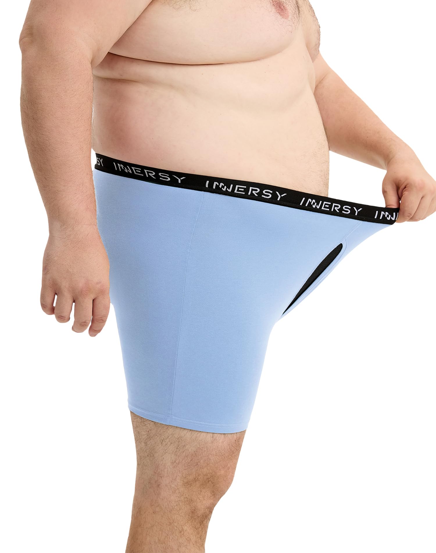 INNERSY Men's Big and Tall Boxer Briefs Cotton Moisture Wicking Underwear 4-Pack