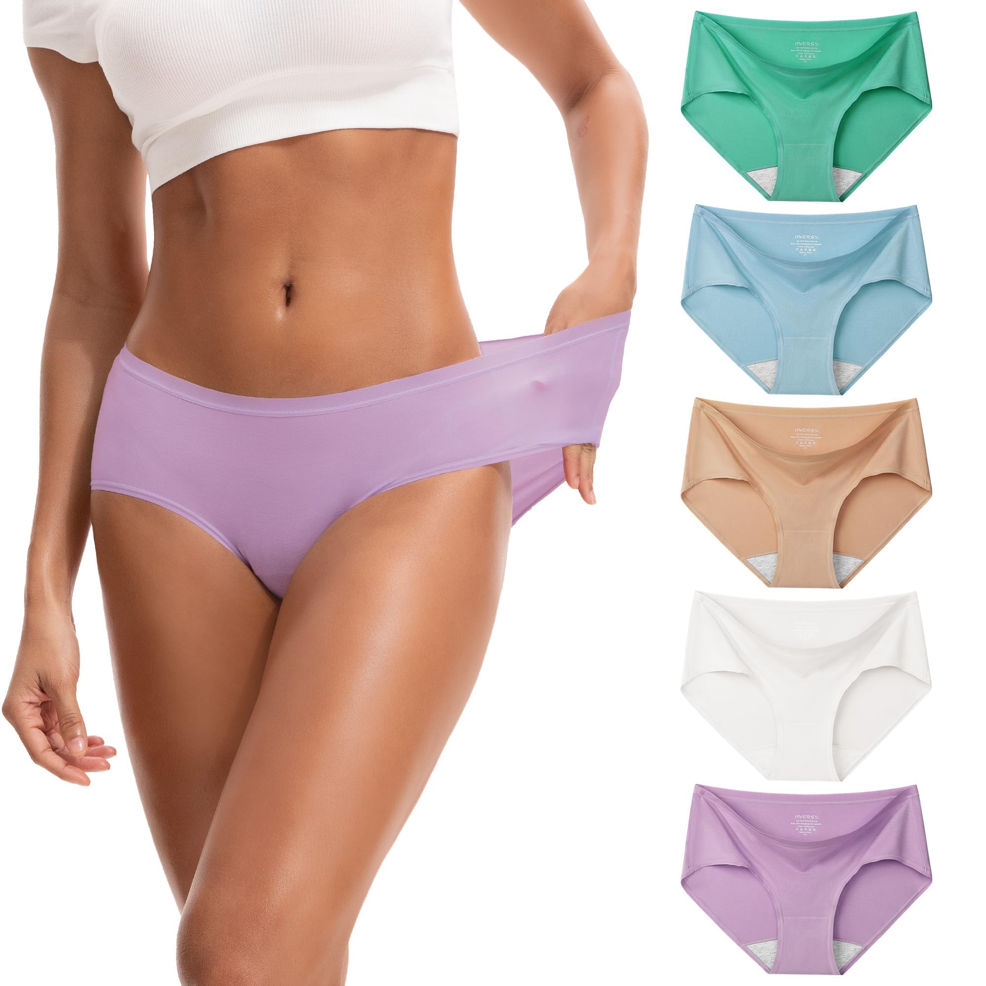 INNERSY Women's No Show Modal Underwear Quick Dry Panties 5-Pack