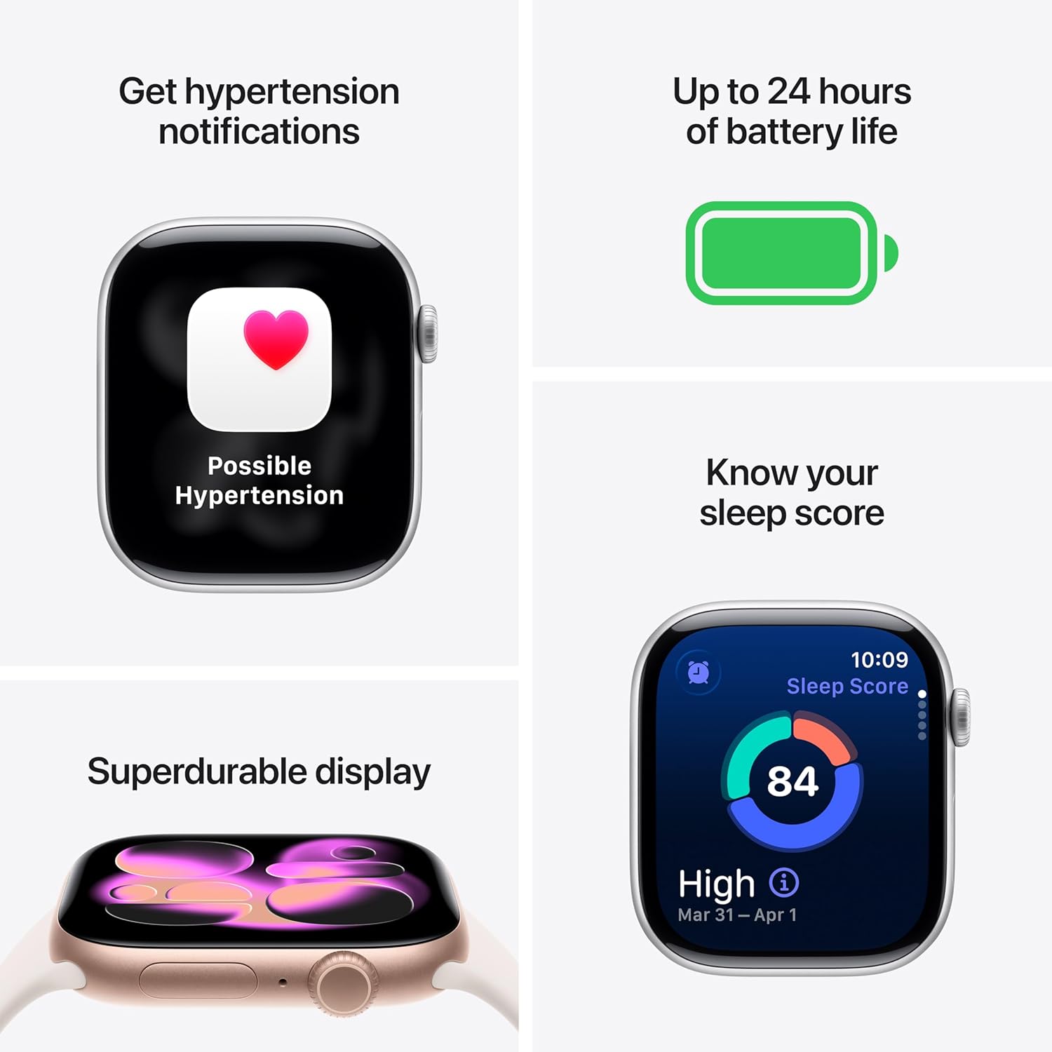Apple Watch Series 11 [GPS 42mm] Smartwatch with Jet Black Aluminum Case with Sport Band - S/M. Sleep Score, Fitness Tracker, Health Monitoring, Always-On Display, Water Resistant (Renewed)