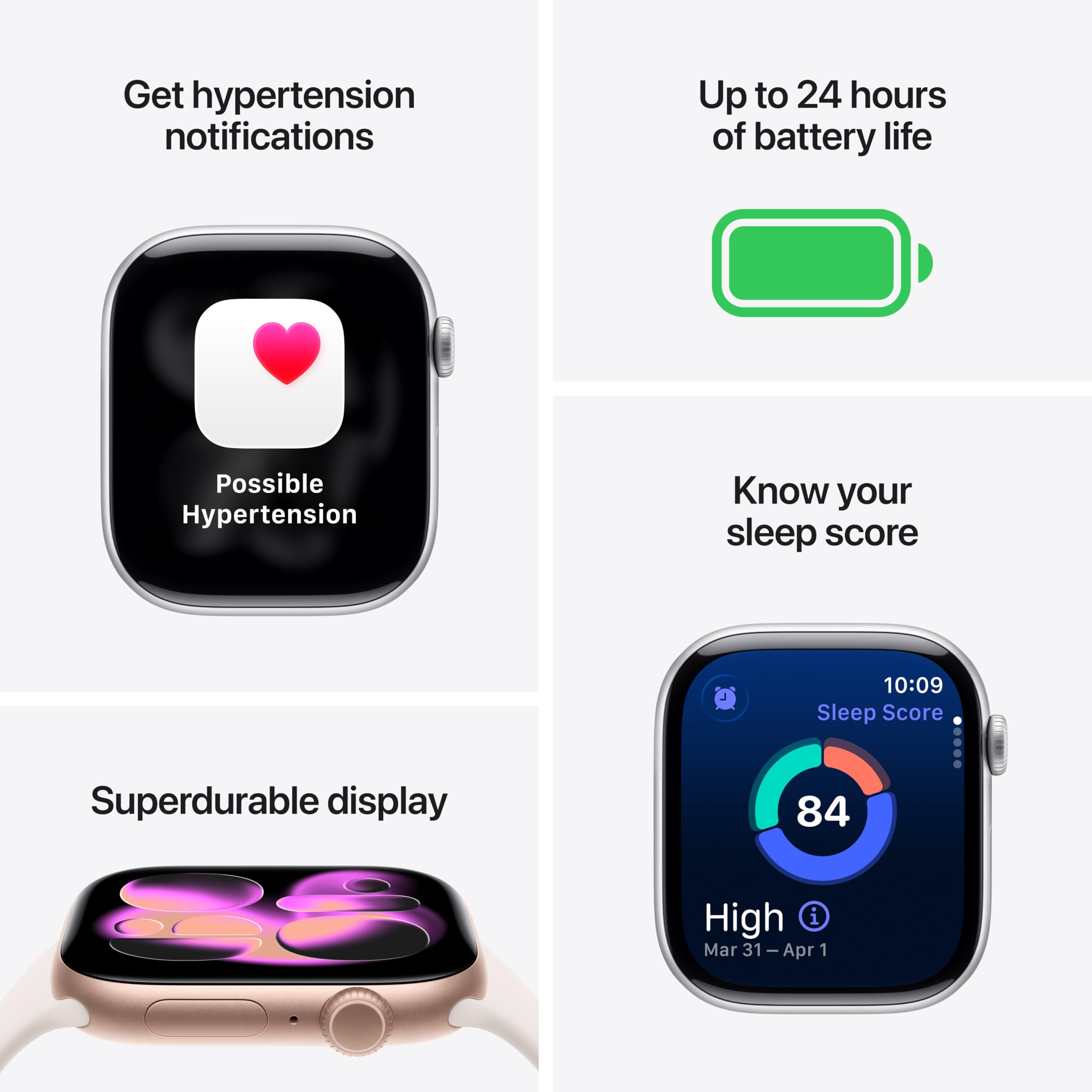 Apple Watch Series 11 [GPS 42mm] Smartwatch with Rose Gold Aluminum Case with Light Blush Sport Band - S/M., Fitness Tracker, Water Resistant (Renewed)