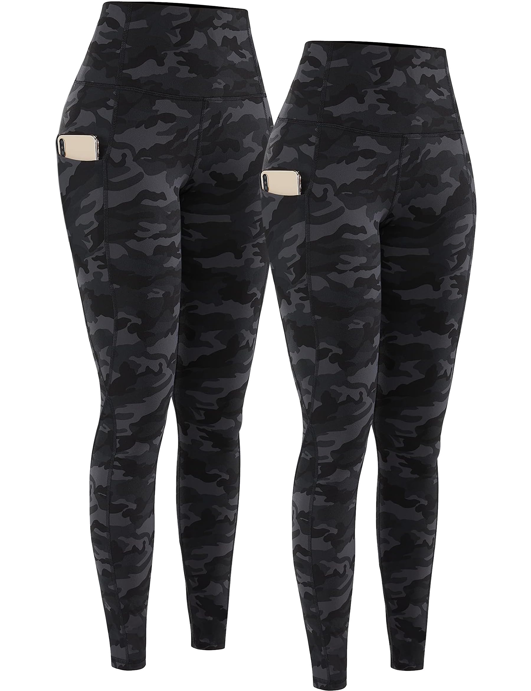 PHISOCKAT 2 Pack High Waist Yoga Pants with Pockets Tummy Control Leggings | Compression Leggings For Women,Non See-Through,4 Way Stretch,Breathable Fabric, Workout Leggings