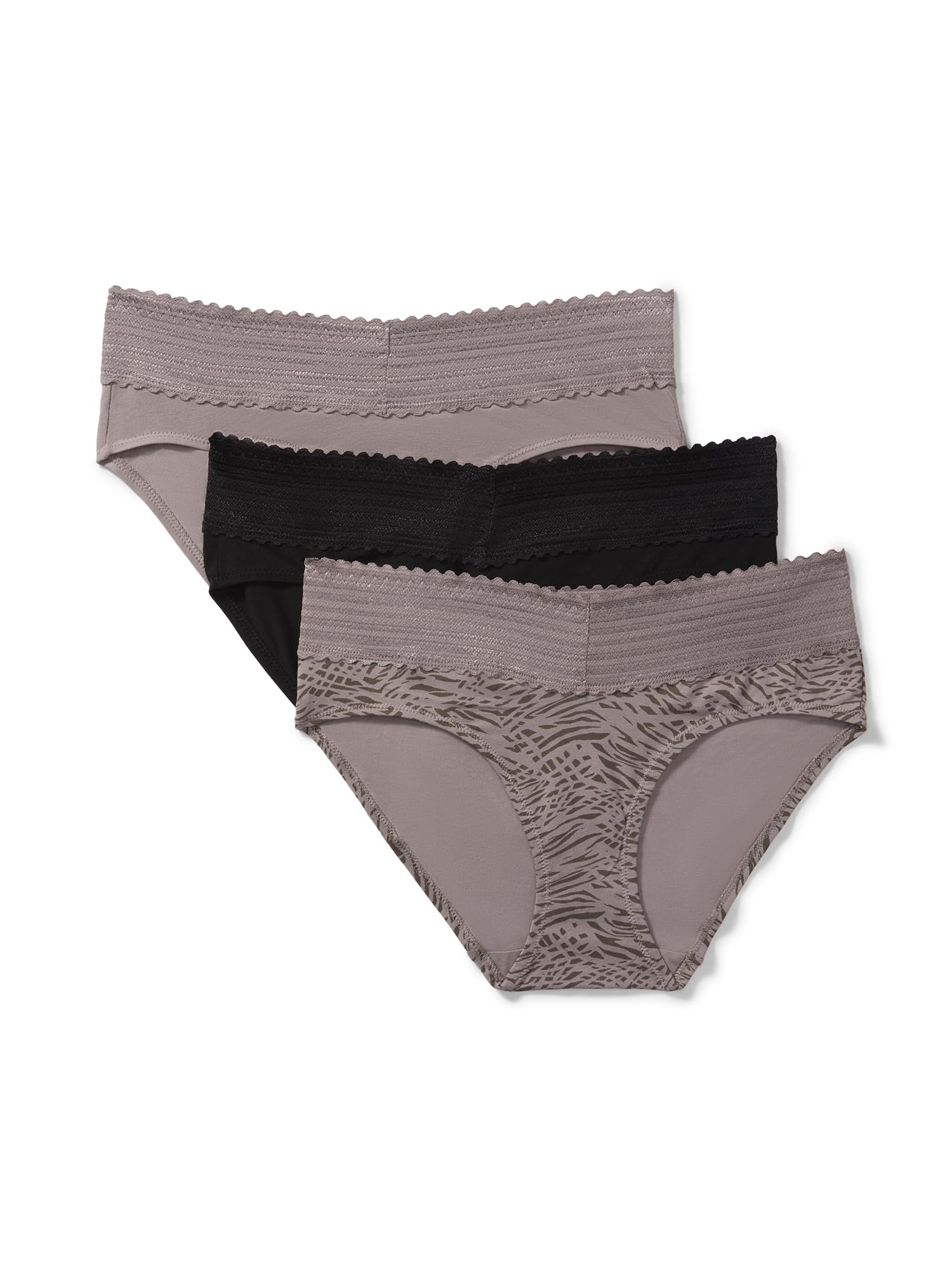 Warner's Women's Blissful Benefits Women's Dig-free Comfort Waist With Lace Cotton Hipster 3-pack