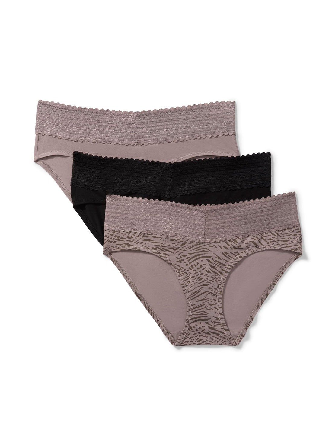 Warner's Women's Blissful Benefits Women's Dig-free Comfort Waist With Lace Cotton Hipster 3-pack