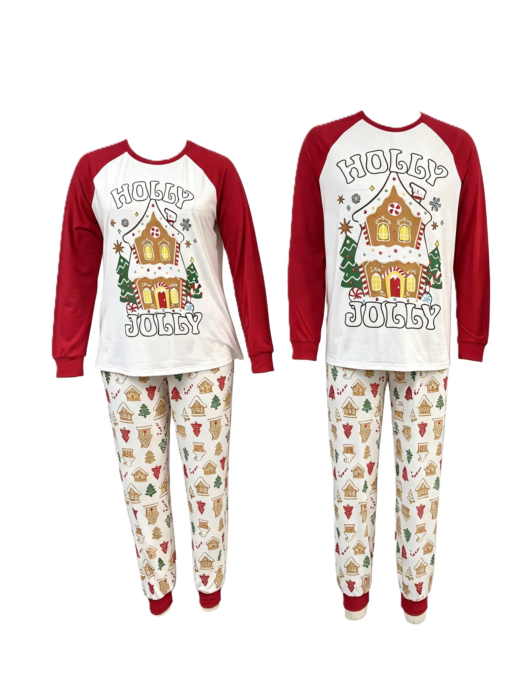 PATPAT Family Christmas Pajamas Matching Sets Gingerbread PJs with Socks