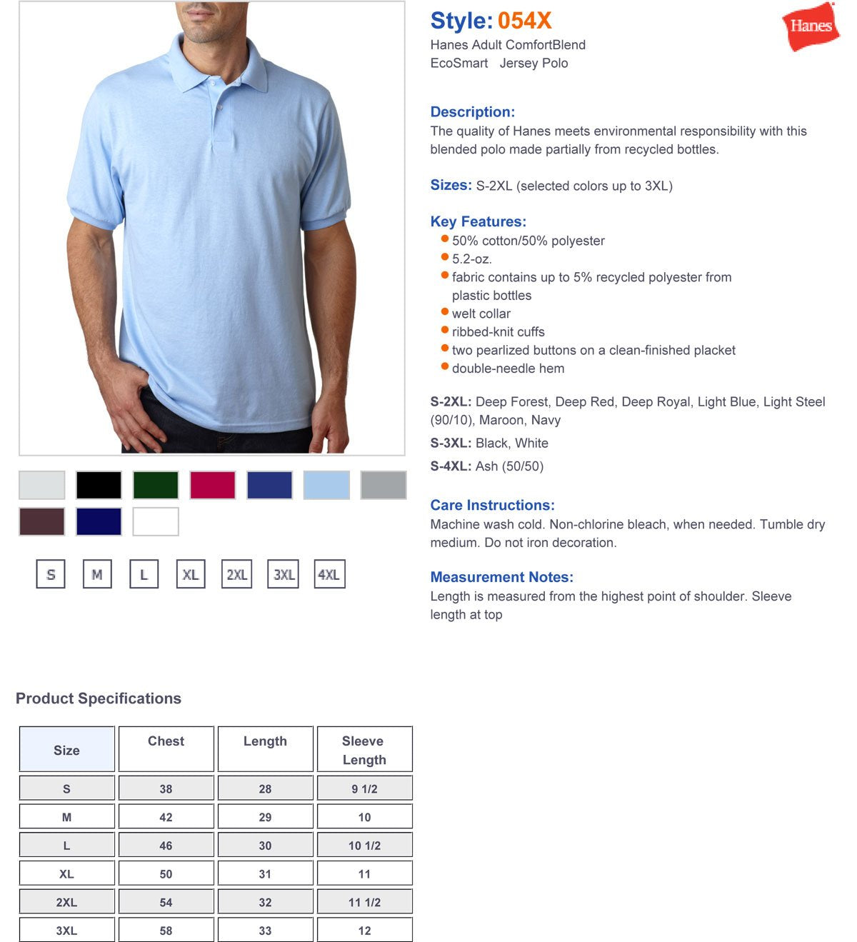Jersey Polo by Hanes
