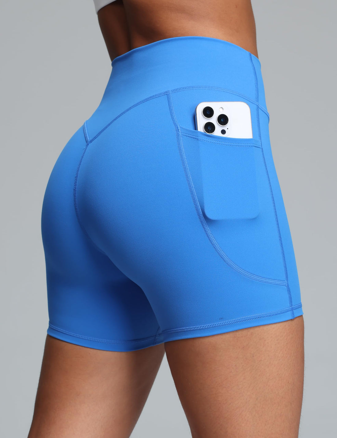 Olmlmt Biker Shorts Women 4.5" with Pockets High Waisted Spandex Yoga Workout Shorts