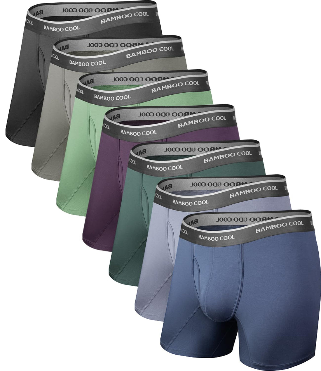 BAMBOO COOL Men's Underwear Boxer Briefs Soft Breathable Underwear (4 or 7 Pack)