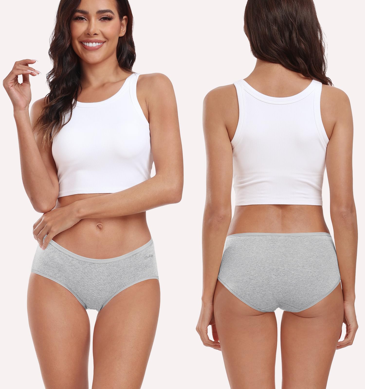 coskefy Womens Underwear Cotton Hipster Panties,Low Rise Breathable,6 Pack