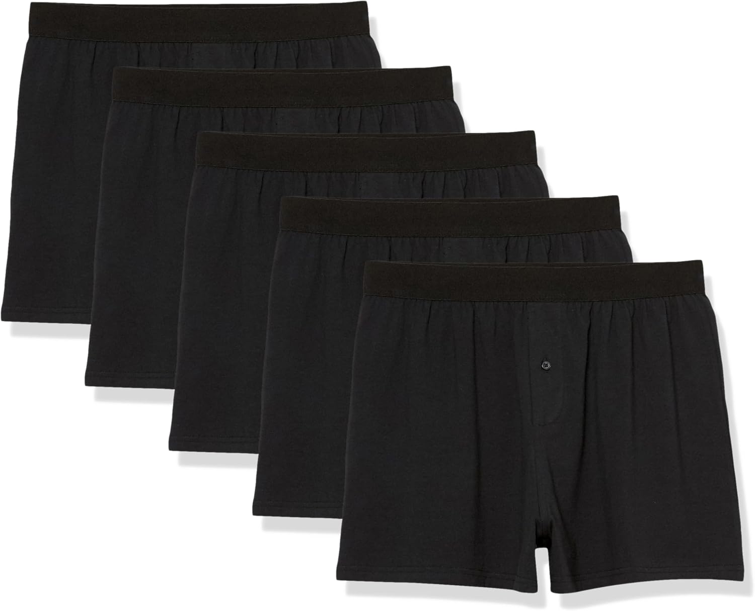 Amazon Essentials Men's Breathable Cotton Jersey Boxer Shorts, Soft Relaxed Fit for All-Day Comfort, Pack of 5