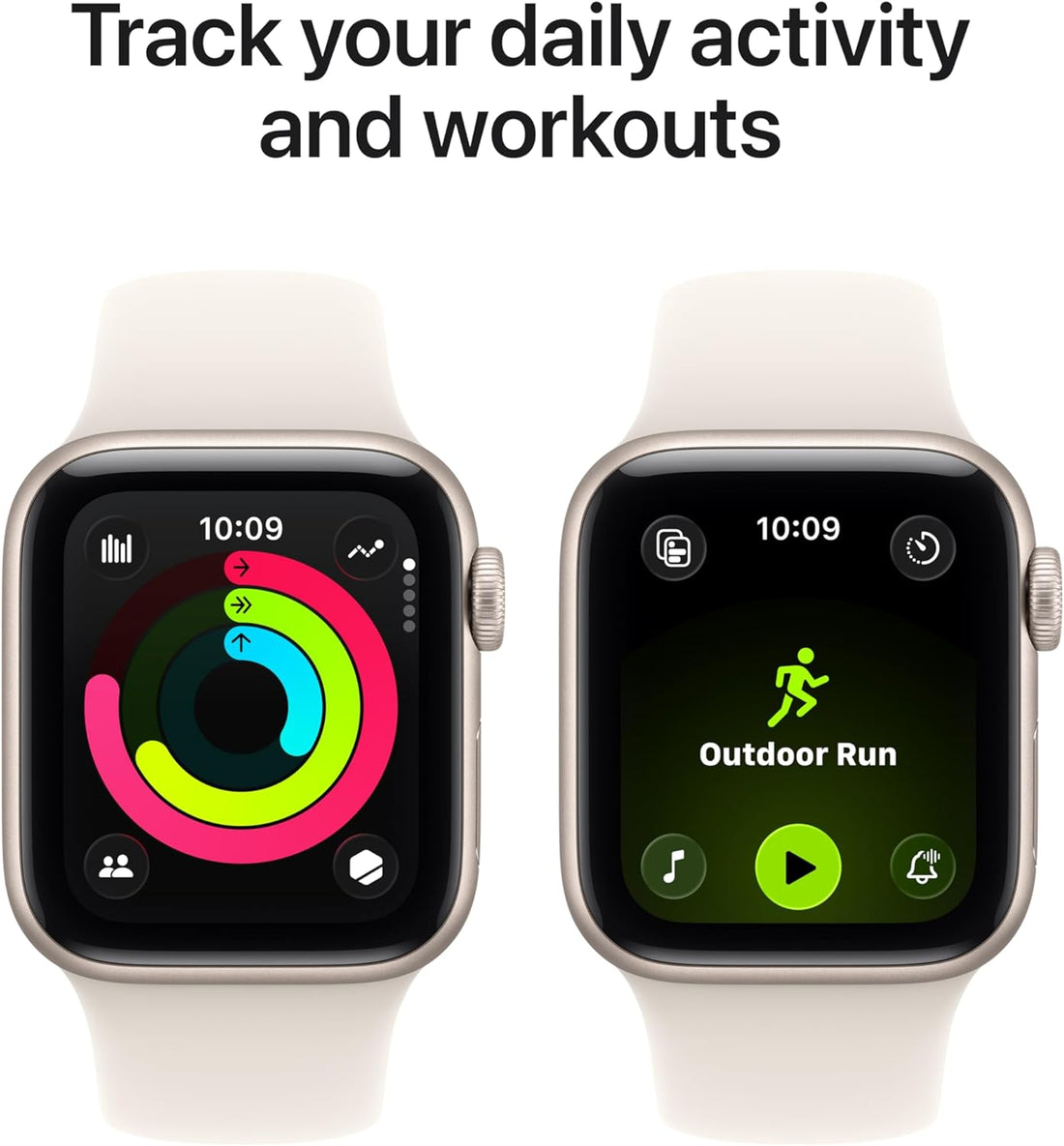 Apple Watch SE 3 [GPS 40mm] Smartwatch with Starlight Aluminum Case with Starlight Sport Band - M/L. Fitness and Sleep Trackers, Heart Rate Monitor, Always-On Display, Water Resistant