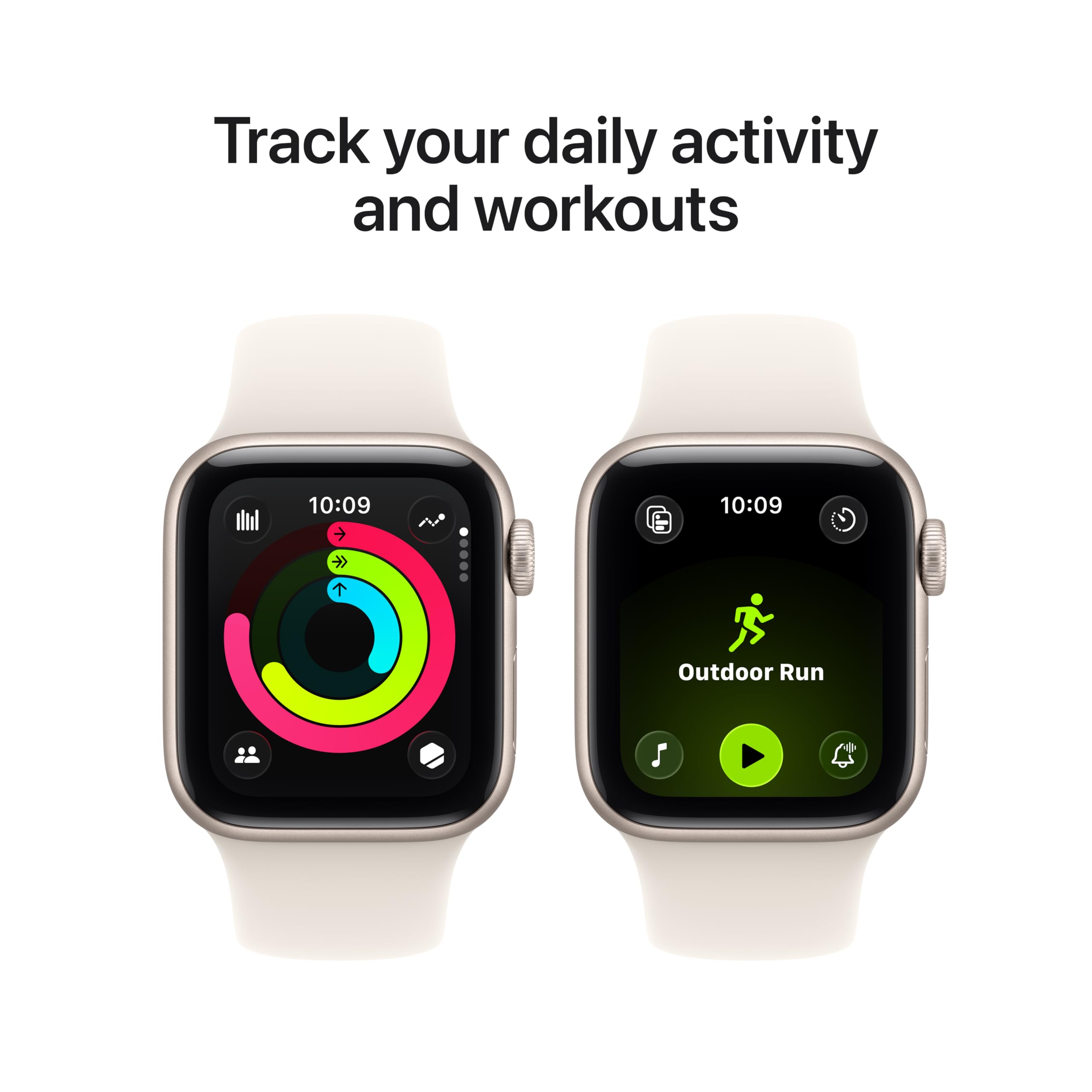 Apple Watch SE 3 [GPS 40mm] Smartwatch with Starlight Aluminium Case with Starlight Sport Band - S/M. Fitness and Sleep Trackers, Heart Rate Monitor with AppleCare+ (2 Years)