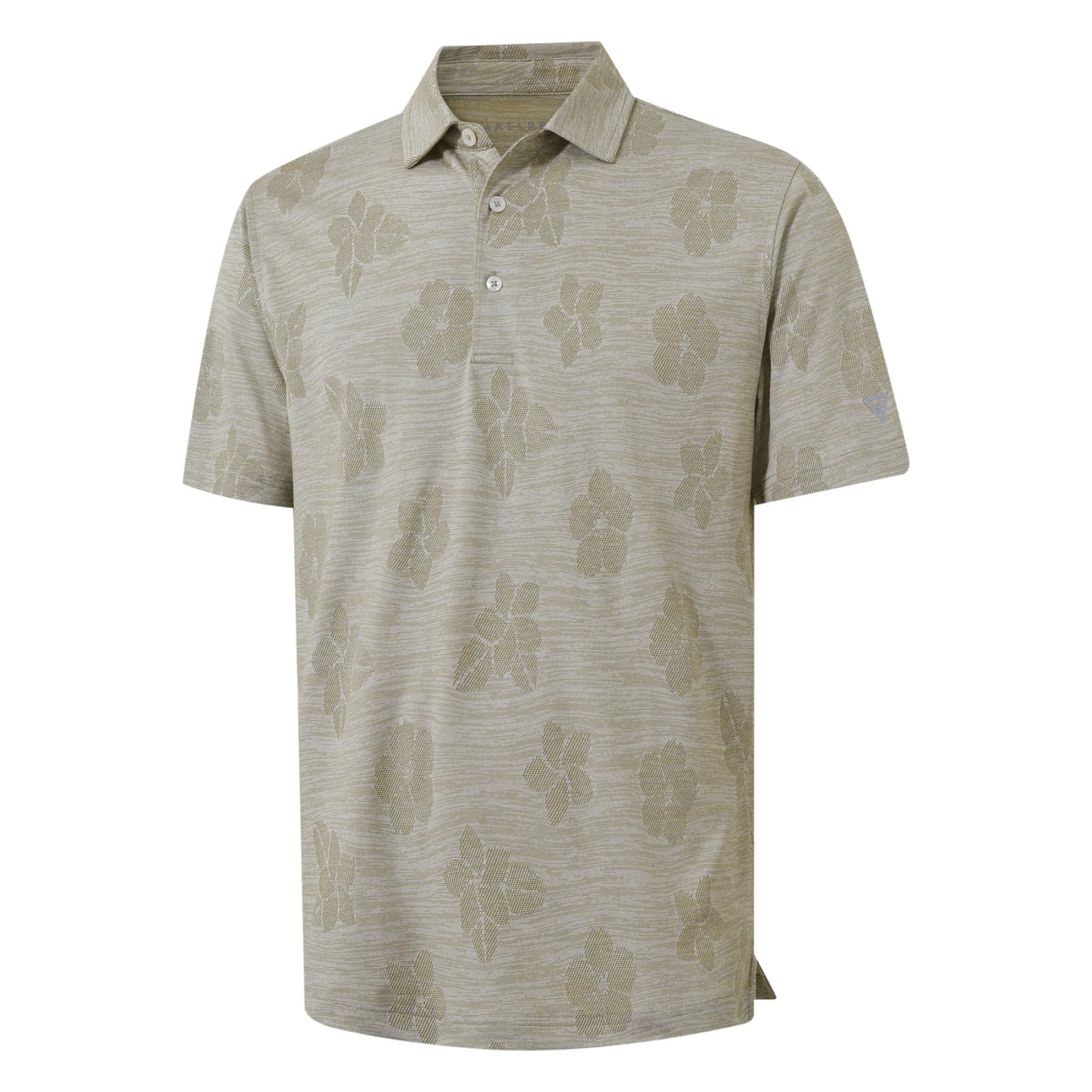 M MAELREG Short Sleeve Golf Shirts for Men Moisture Wicking Performance Lightweight Jacquard 3 Button Polo Shirts for Men