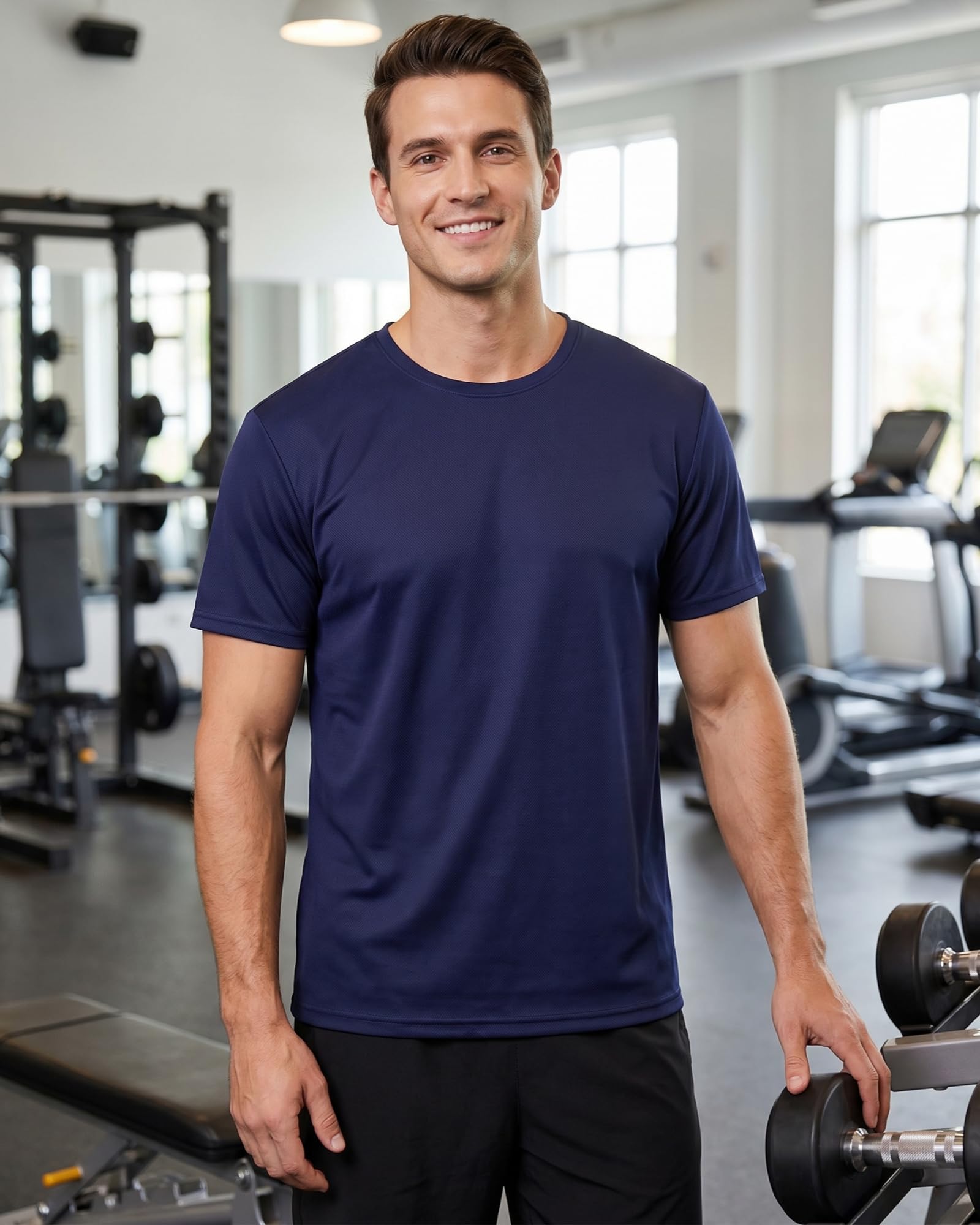 2Pcs Men's Short-Sleeve Sports T-Shirts, Quick-Drying and Breathable Tops for Gym, and Running