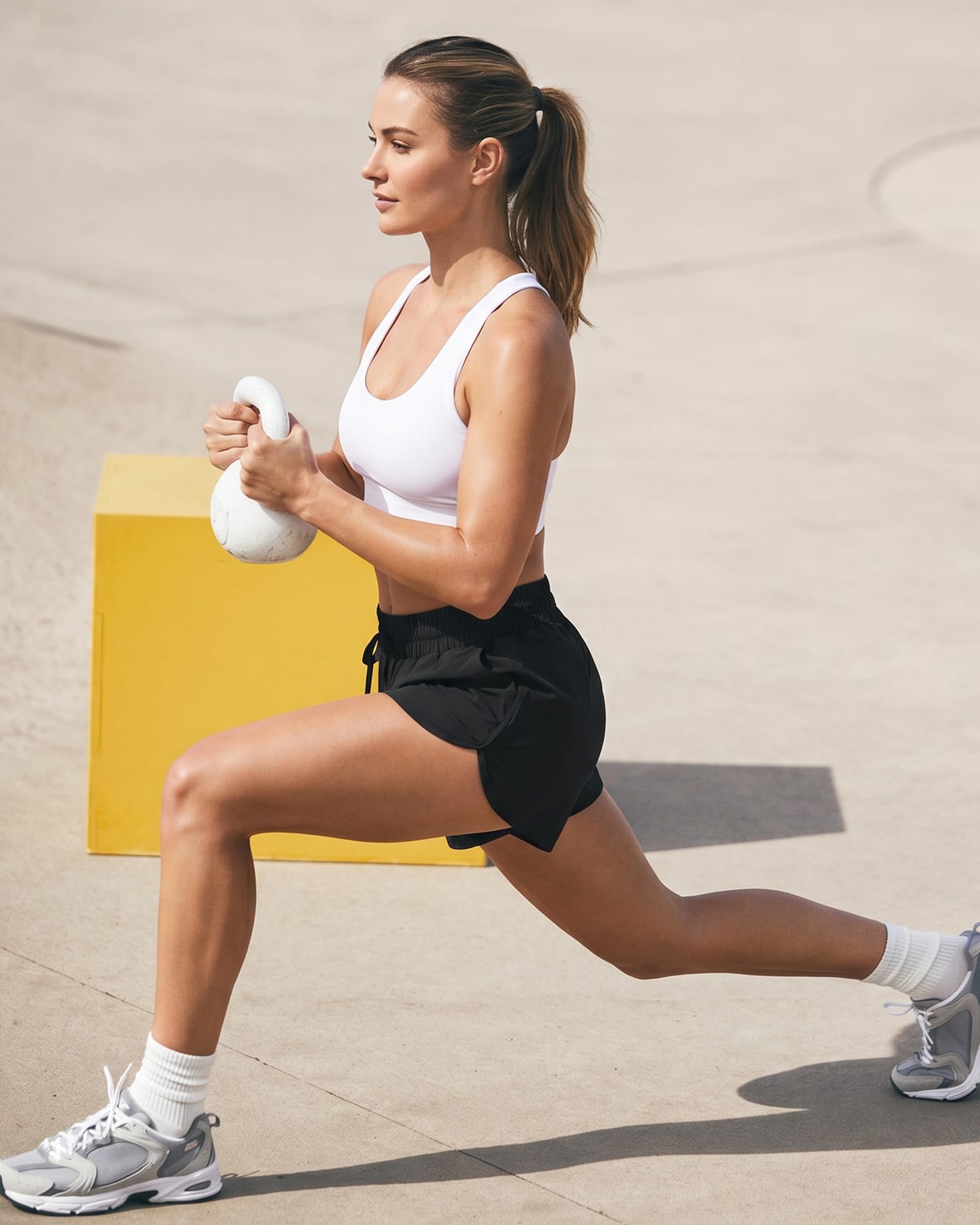 GAYHAY Running Shorts for Women - Athletic Quick Dry Sports Womens Shorts High Waisted Gym Workout Black Shorts with Pockets