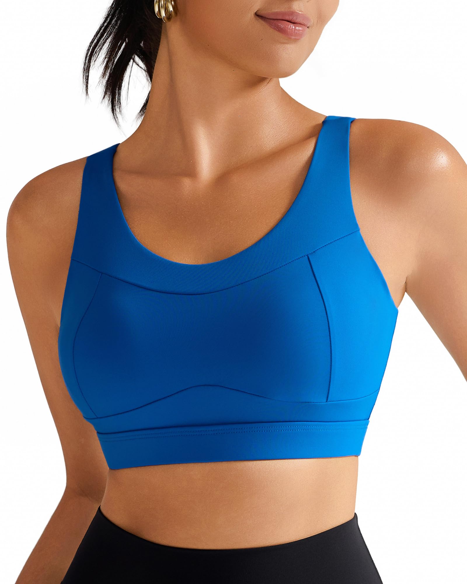 RUNNING GIRL High Impact Sports Bras for Women,Racerback Running Bra Workout Crop Tank Tops Longline Sports Bra Push up