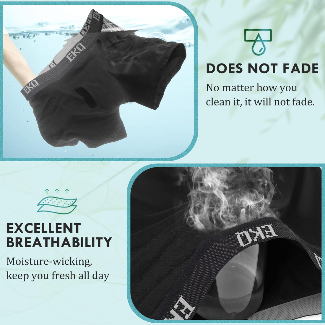 Mens Underwear Breathable Boxer Briefs 7 Pack Bamboo Rayon Boxers for Men Soft Stretchy Men's Underwear with Fly