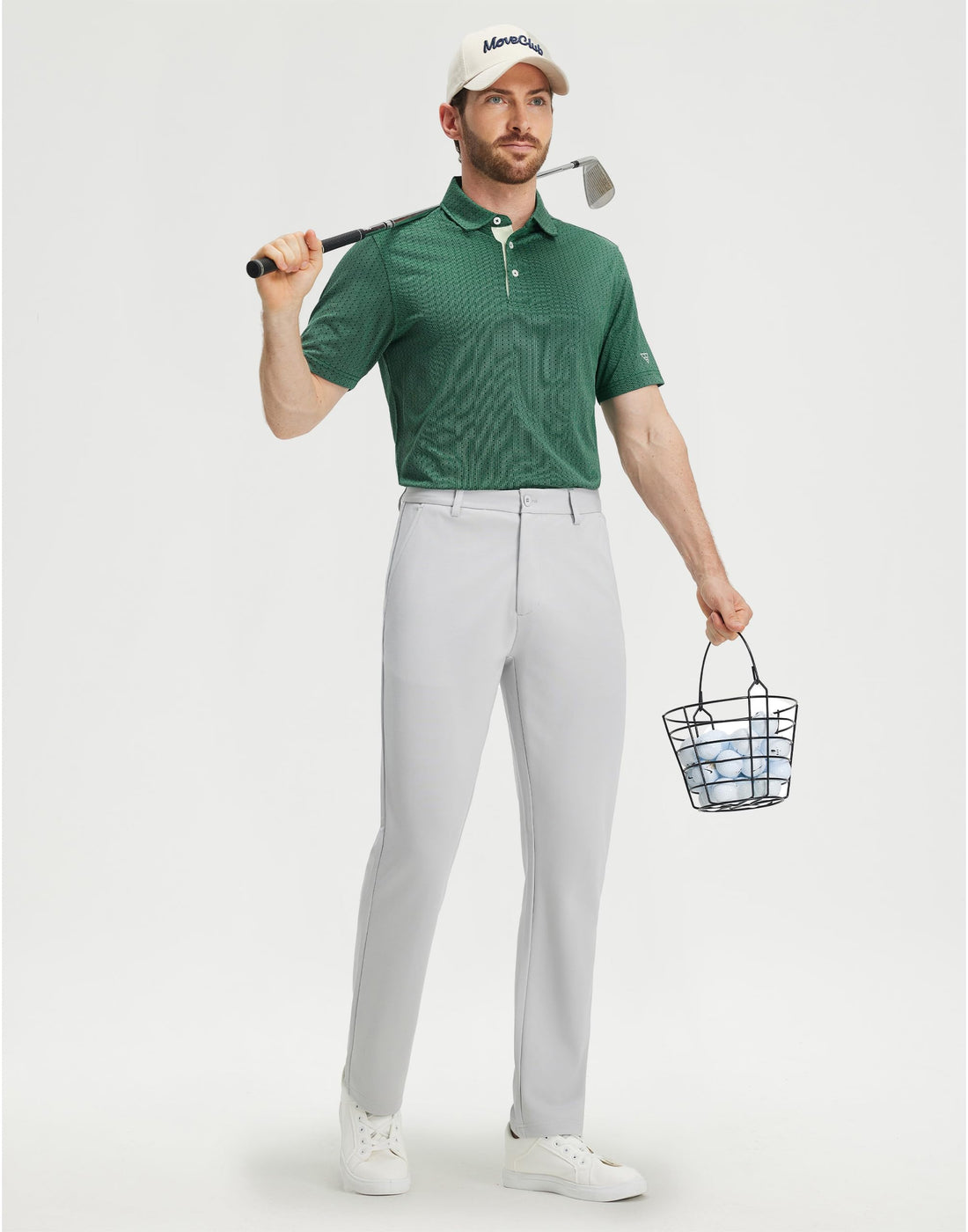 M MAELREG Mens Golf Polo Shirts Jacquard Ribbed Collar Performance Moisture Wicking Dry Fit Short Sleeve Golf Shirts for Men