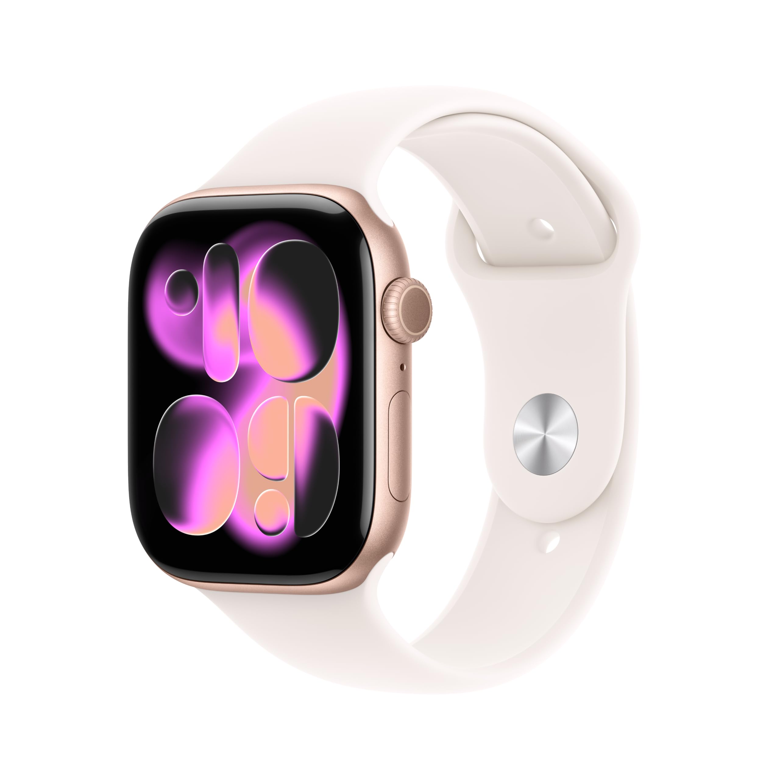 Apple Watch Series 11 [GPS 42mm] Smartwatch with Rose Gold Aluminum Case with Light Blush Sport Band - S/M. Sleep Score, Fitness Tracker, Health Monitoring, Always-On Display, Water Resistant