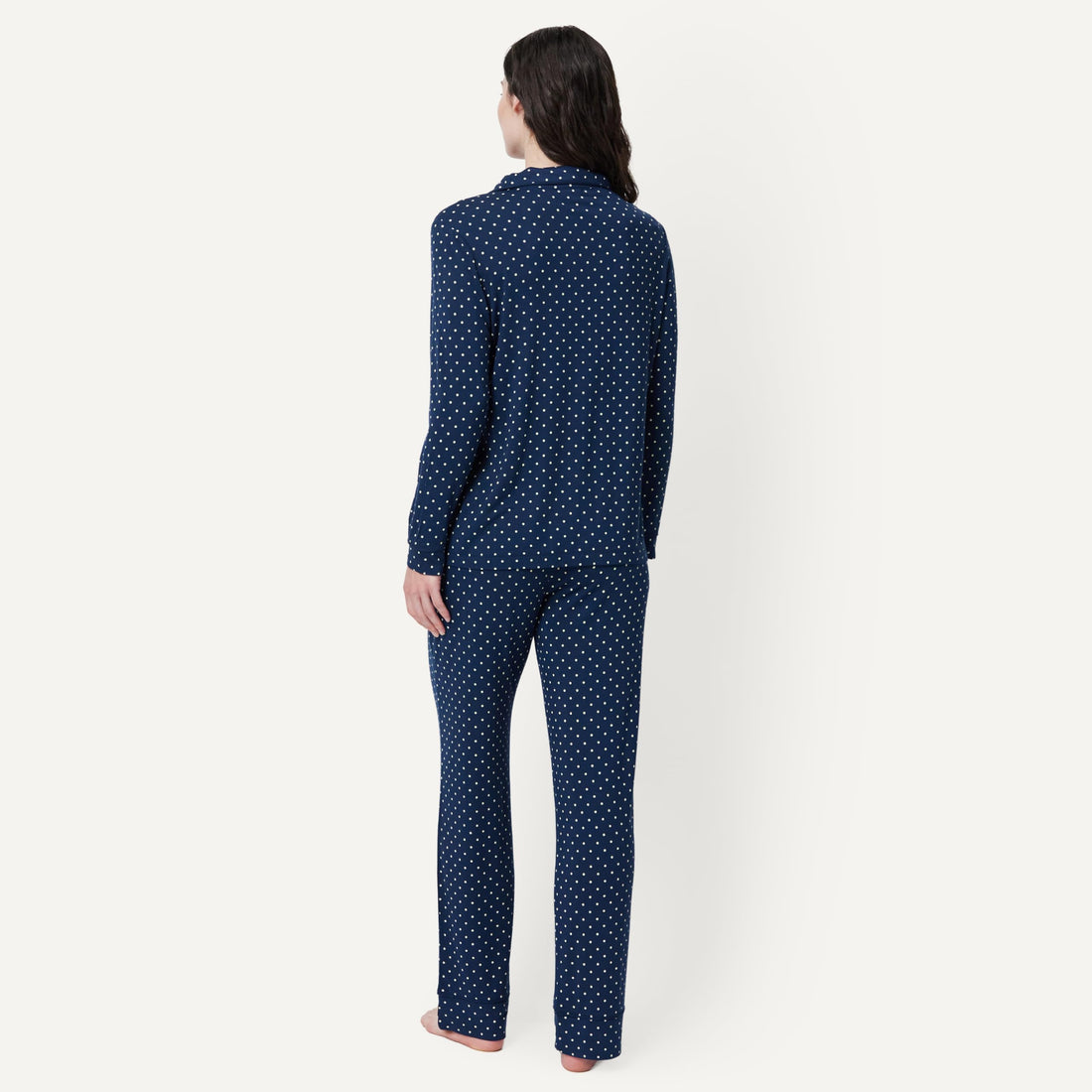 Amazon Essentials x Sofia Grainge Women's Stretch Modal Long-Sleeve Button-Front Top and Full-Length Bottom Pajama Set