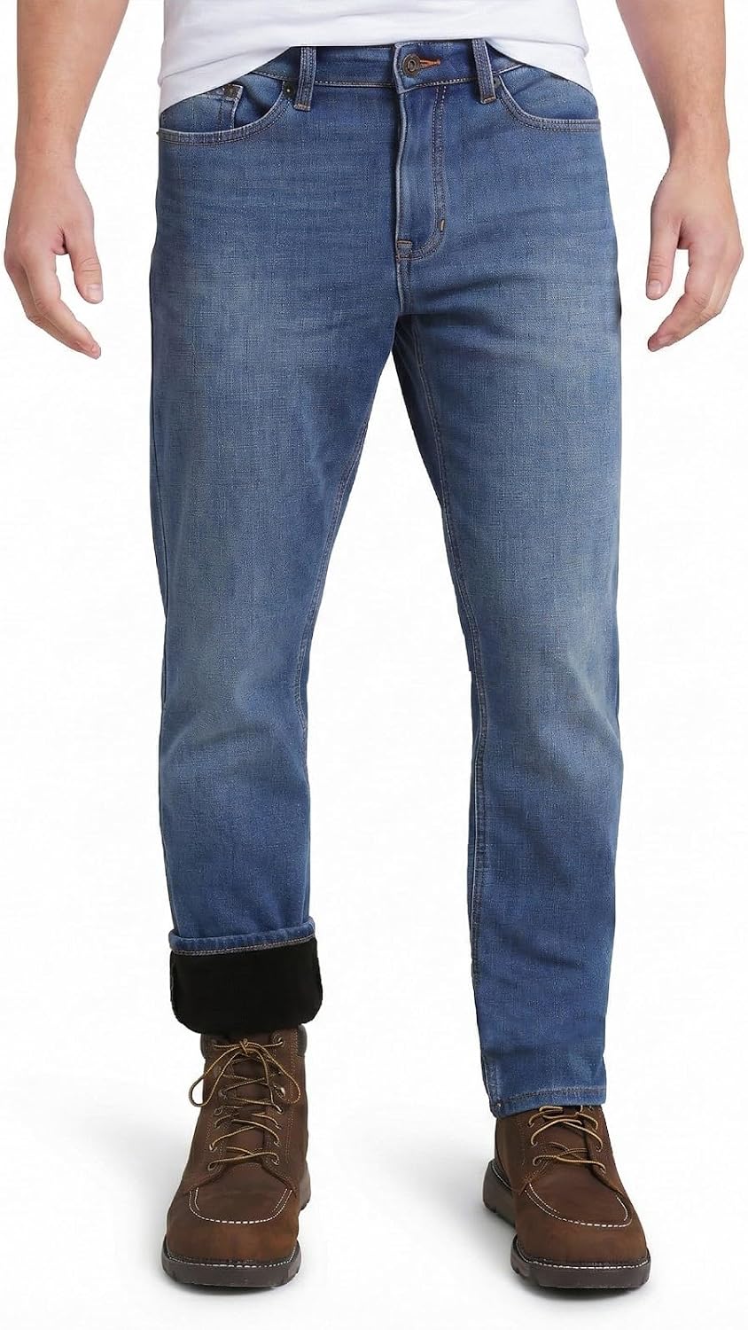 Weatherproof Vintage Fleece Lined Jeans Men - Regular Fit | Soft & Warm, Cold Weather Insulated Fleece Winter Pants for Men